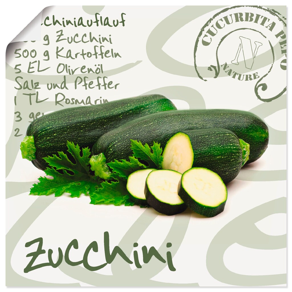 Artland Wandbild »Angeschnittene Zucchini«, Lebensmittel, (1 St.)