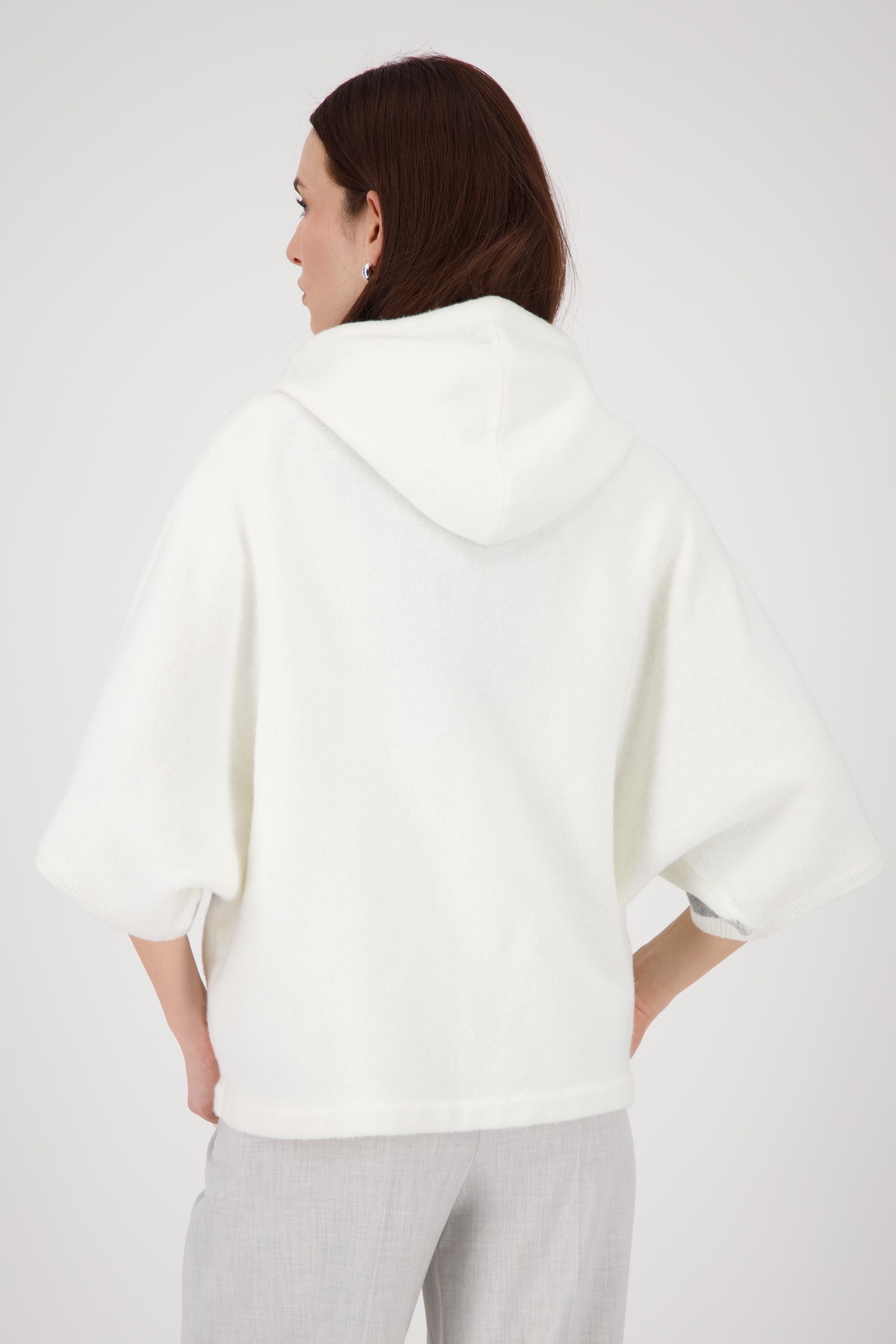 Monari Strickcape "Jacke Strickjacke Karo", Loose fit mit Rundhalsausschnit günstig online kaufen