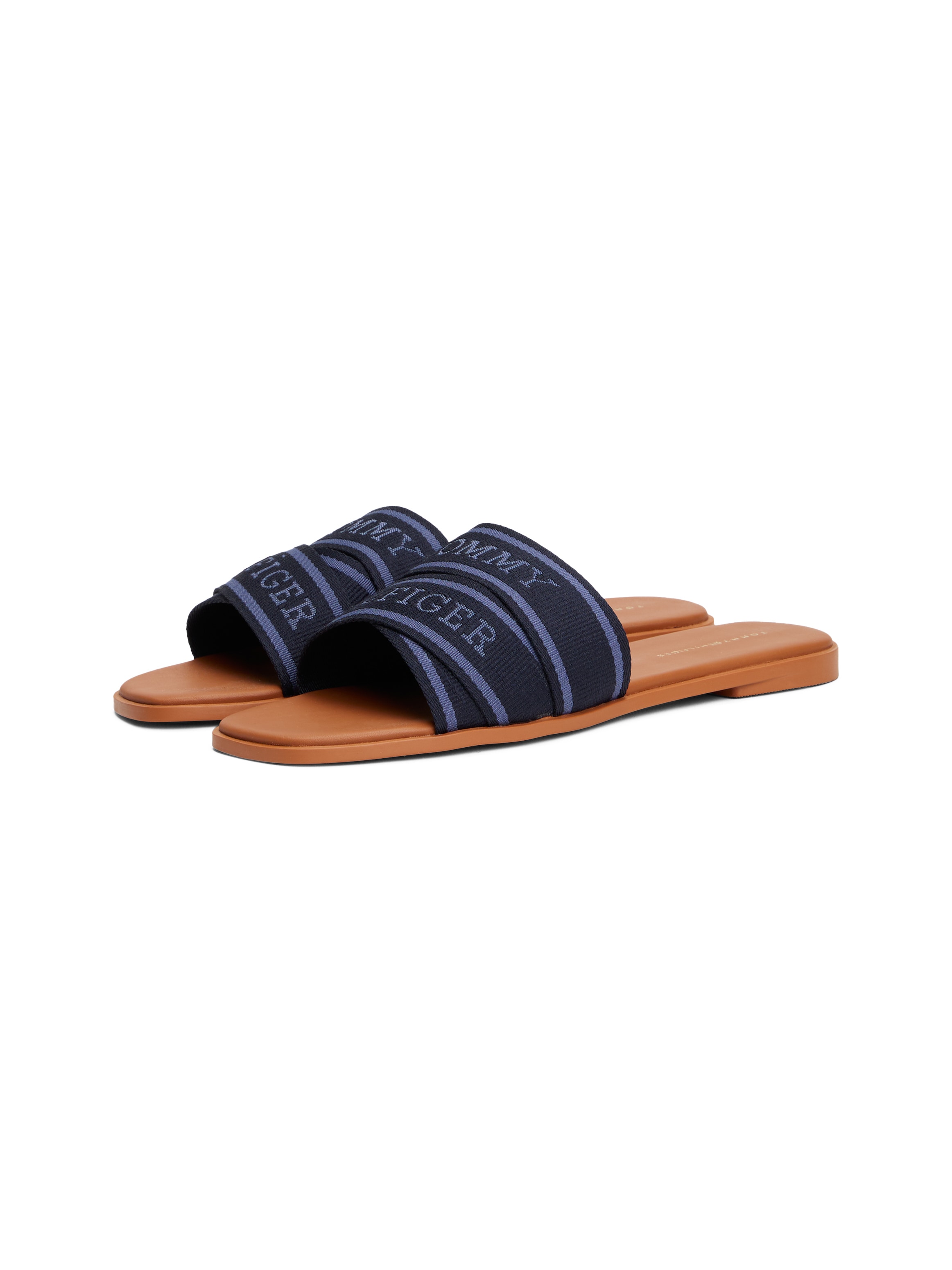 Tommy Hilfiger Pantolette »TOMMY HILFIGER WEBBING MULE«, Blockabsatz, Sommerschuh, Bequemschuh, Flats mit Logoschriftzug