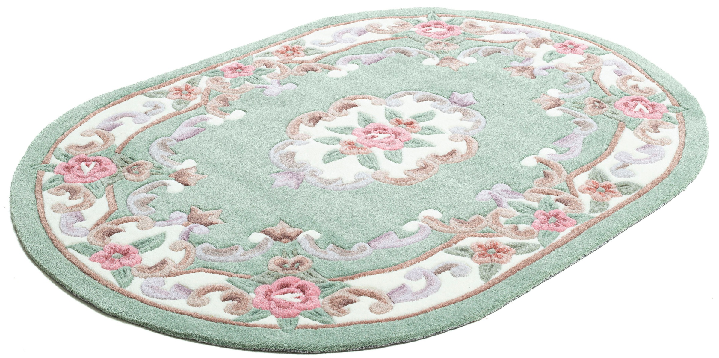 THEKO Teppich "Ming" oval 14 mm Höhe hochwertiges Acrylgarn, ideal im Wohnz günstig online kaufen