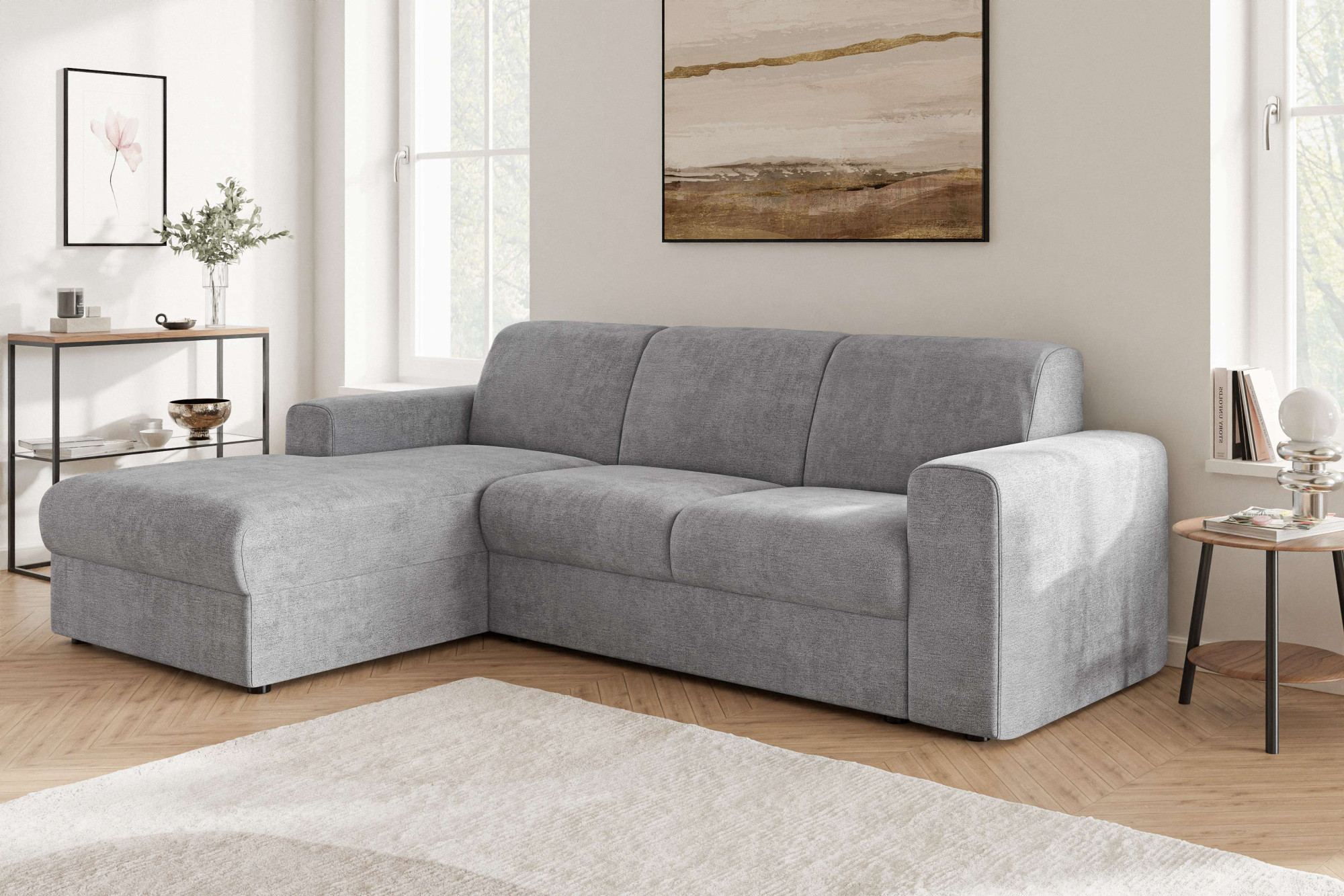 OTTO home Ecksofa "BORNHOLM 2.0 L-Form, Breite 220 cm, Verlässliche Qualität, Struktur" Recamiere links/rechts bestellbar, Bezug - Chenille oder Struktur