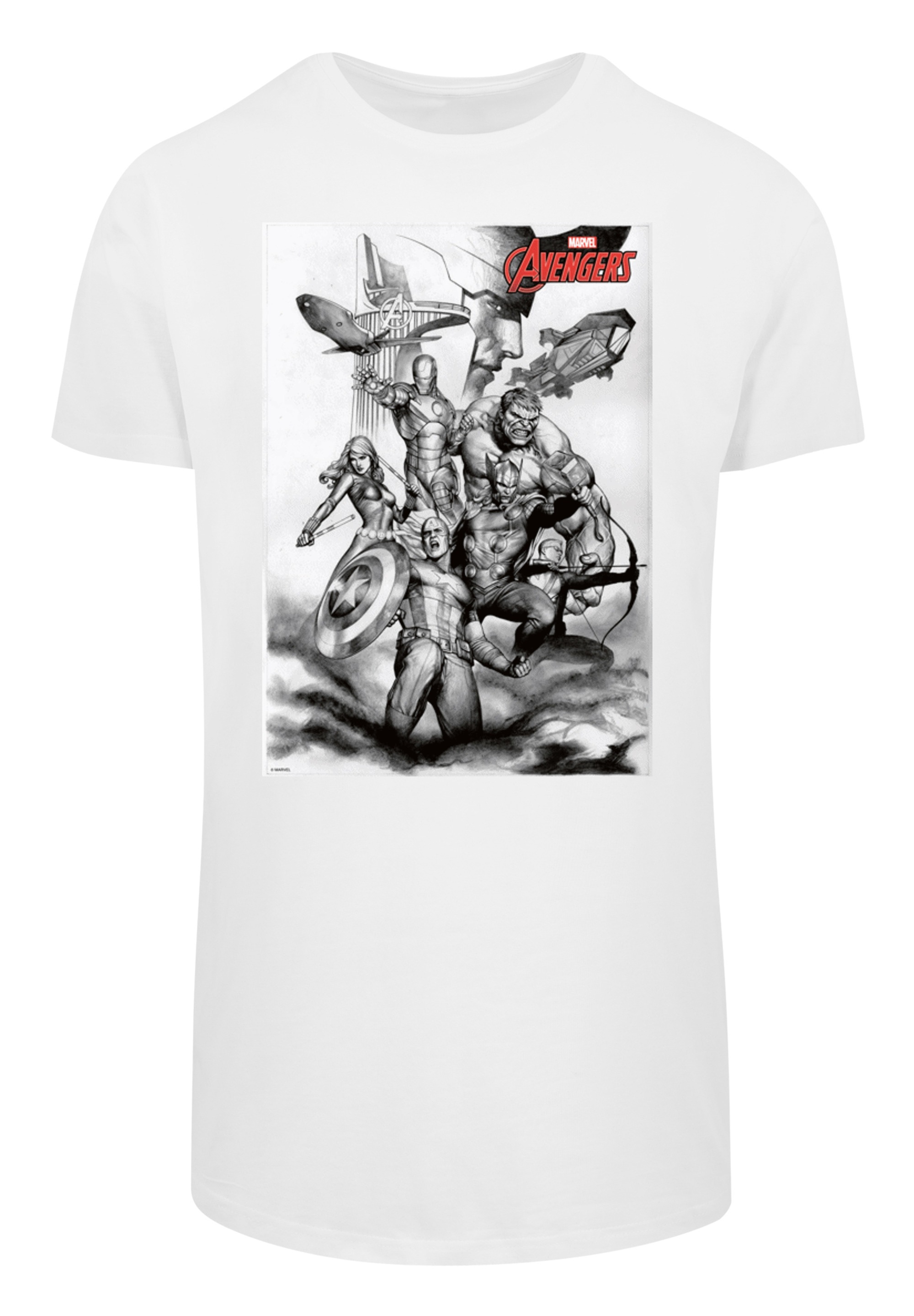 F4NT4STIC T-Shirt »Marvel Superhelden Avengers Assemble Team Sketch'«, Print