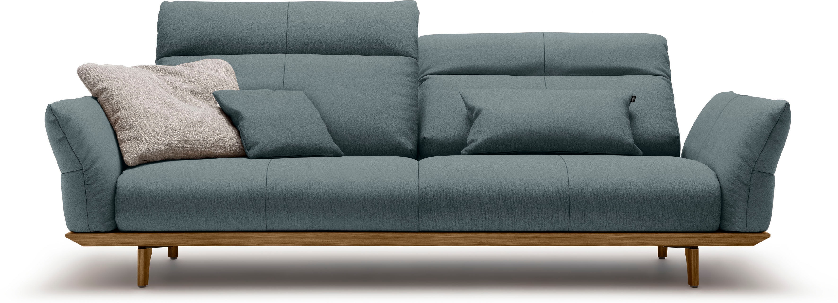 Creation BY ROLF BENZ 3,5-Sitzer "CR.460 Designsofa, erstklassiger Sitzkomfort, verstellb. Rückenlehne" Sockel und Füße in Nussbaum, Breite 228 cm