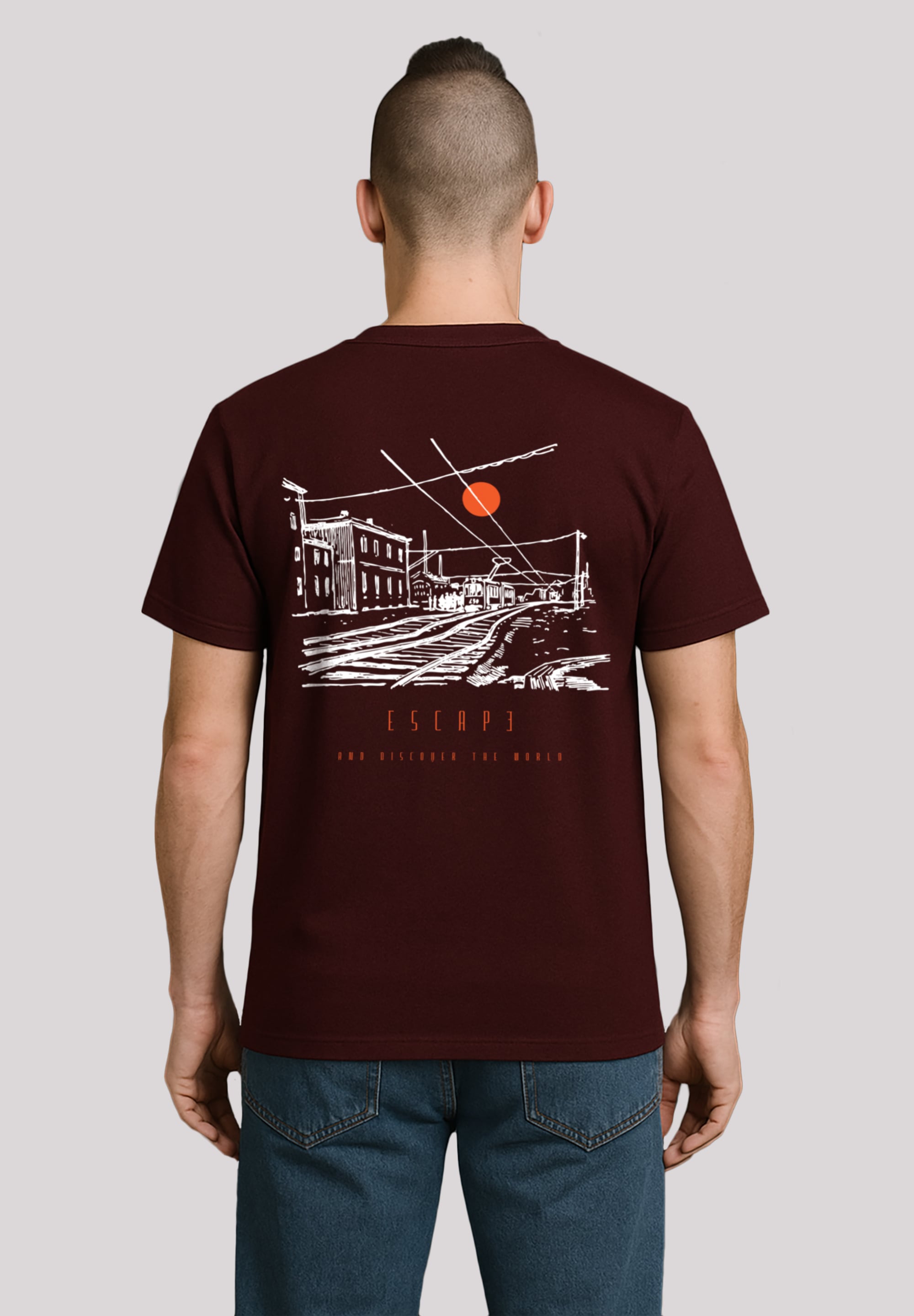 F4NT4STIC T-Shirt "Escape Discover the World Town Train Station", Premium Q günstig online kaufen