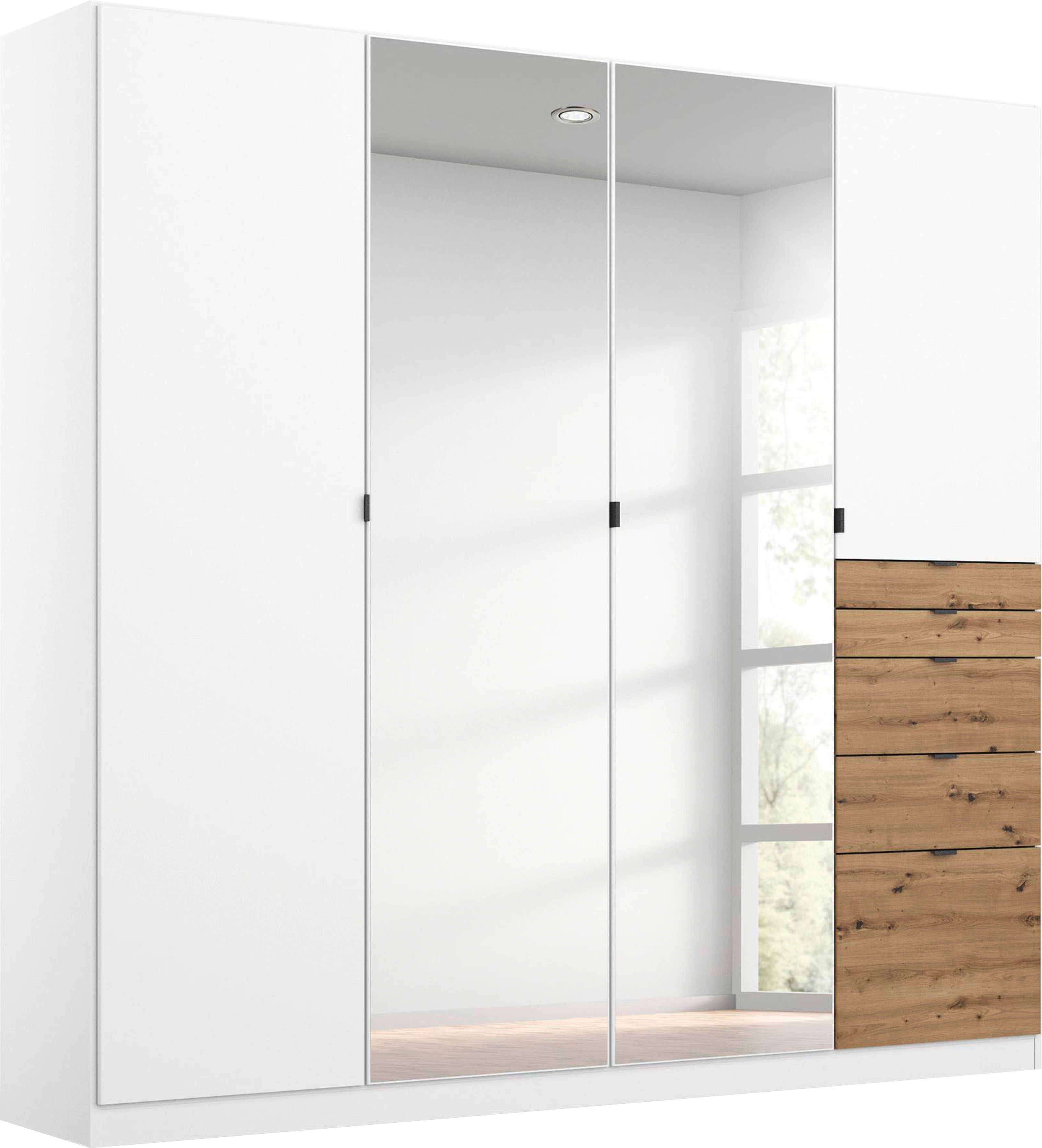 rauch "Kleiderschrank Schrank Garderobe Wäscheschrank Ankleide ONTARIO" Breiten 136/181 cm, mit 5 Schubladen in unterschiedlichen Größen MADE IN GERMANY