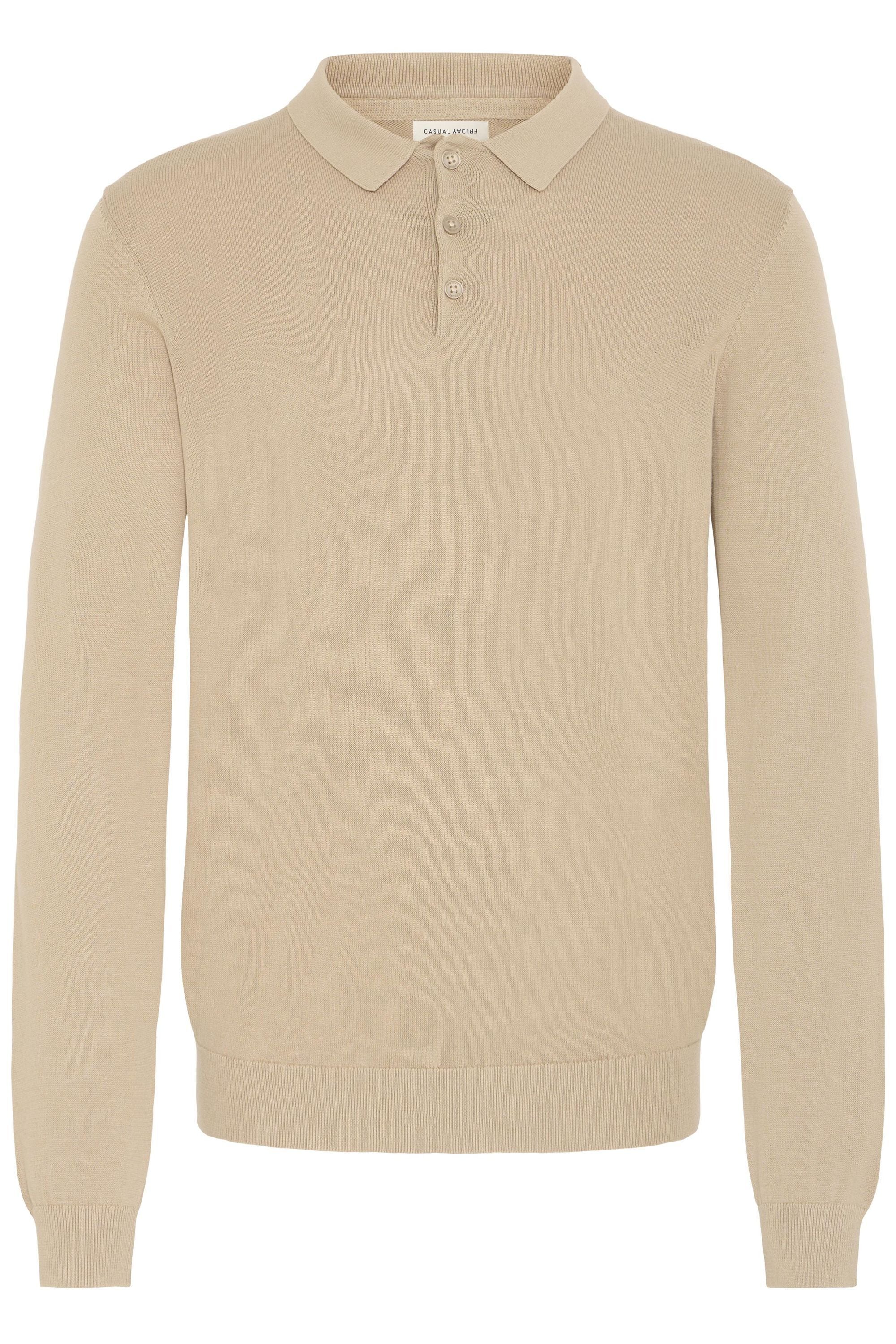 Longsleeve CASUAL FRIDAY "Strickpullover CFOSVALD", Herren, Gr. XL, silber (silber mink), Obermaterial: 100% Baumwolle CO., Shirts