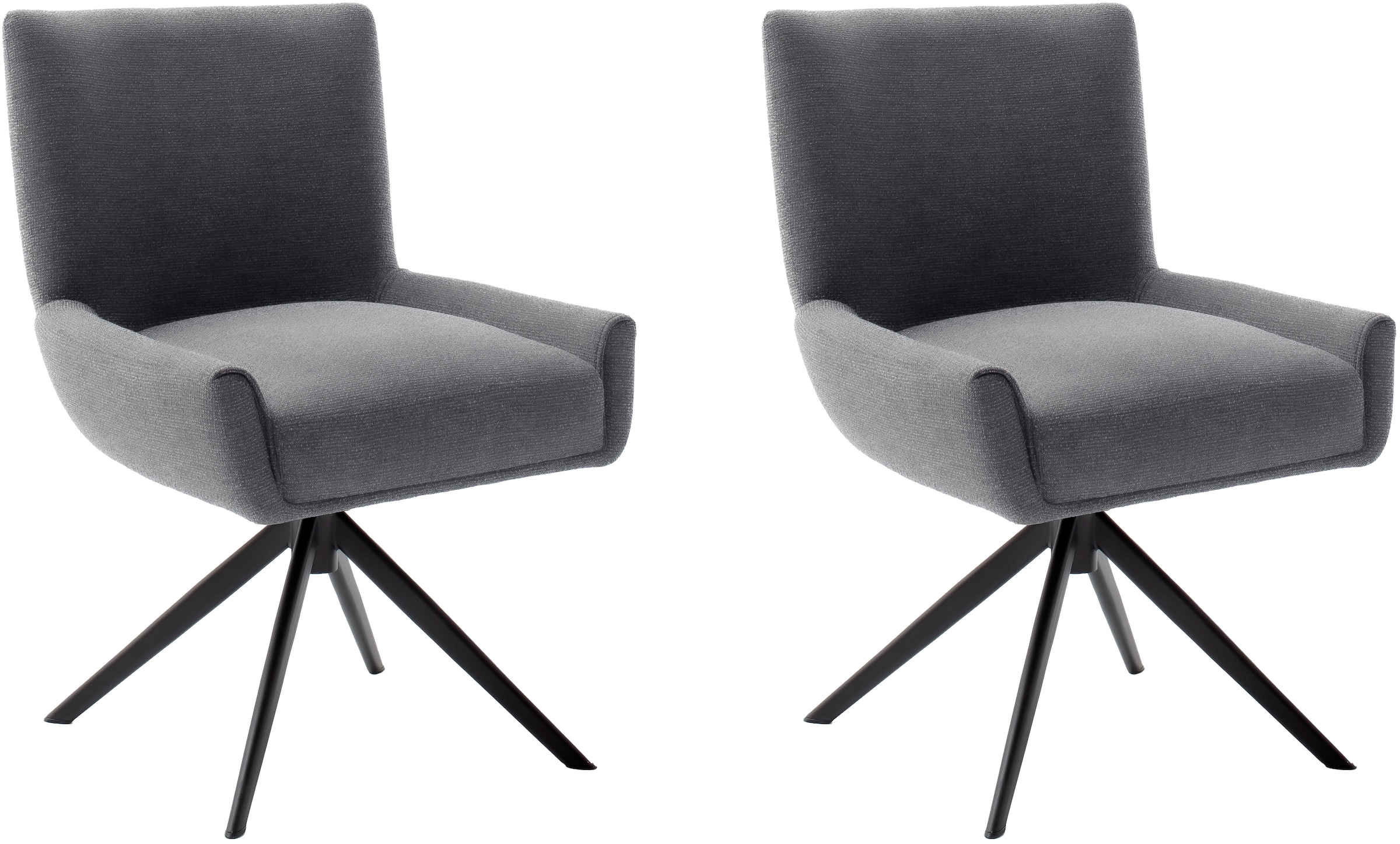MCA furniture 4-Fußstuhl »WILSON Esszimmerstuhl, Armlehnstuhl, Polsterstuhl, modern«, (Set), 2 St., Leder, Stuhl, Armlehnenstuhl, drehbar, Taschenfederkern, belastbar 160 kg,XXL
