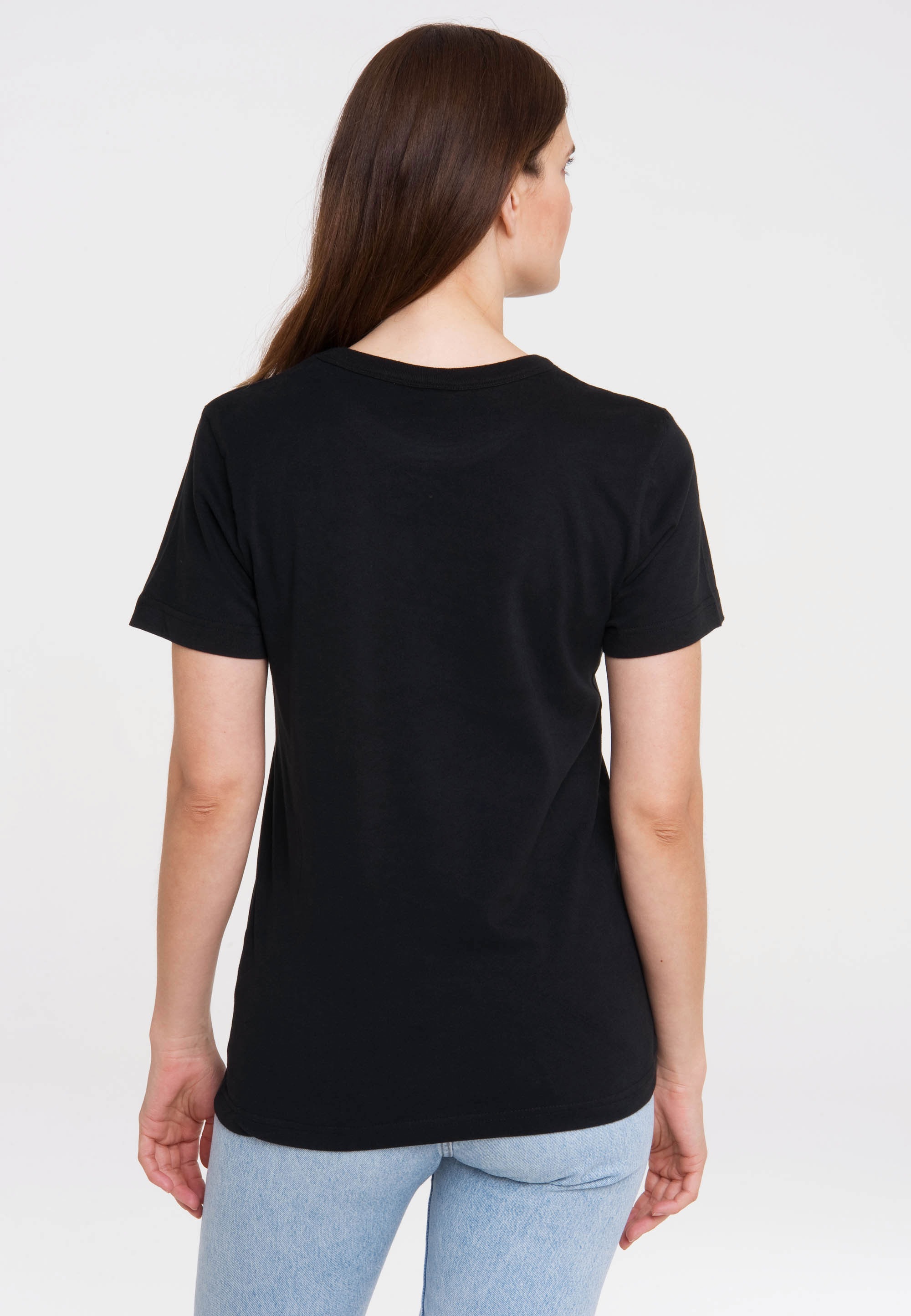 T-Shirt LOGOSHIRT "Commodore - Gaming Computer", Damen, Gr. XS, schwarz, 100% Baumwolle, bedruckt, unifarben, normal, Rundhals, Shirts T-Shirt, mit coolem Print 3