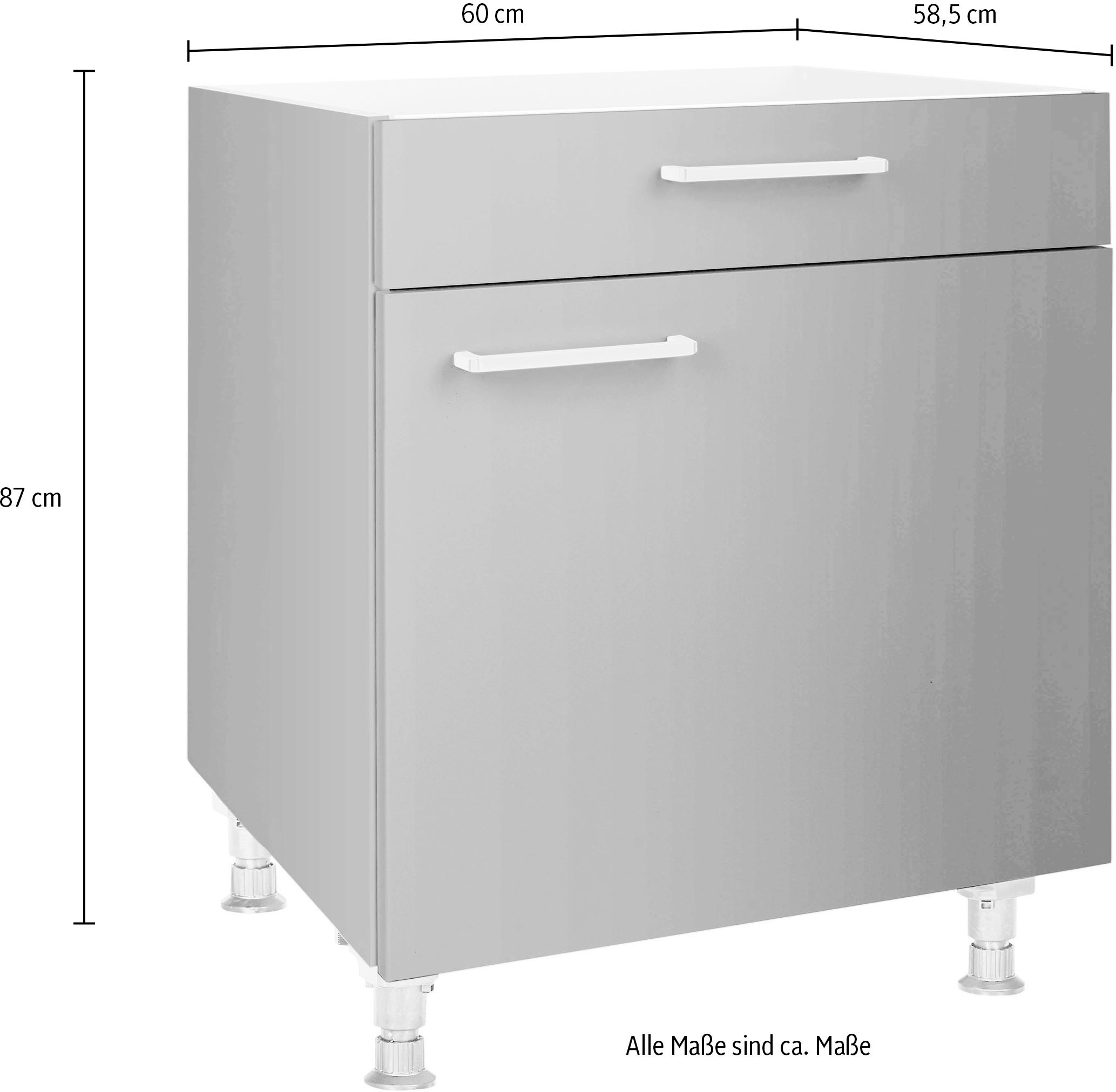 nobilia® Kochfeldumbauschrank »"Touch", mit Schukasten und Tür, Ausrichtung wählbar«, vormontiert, Breite 60 cm