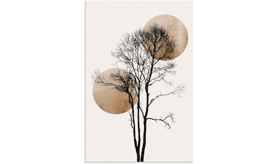 Wandbild »Sonne und Mond versteckt«, Baumbilder, (1 St.)