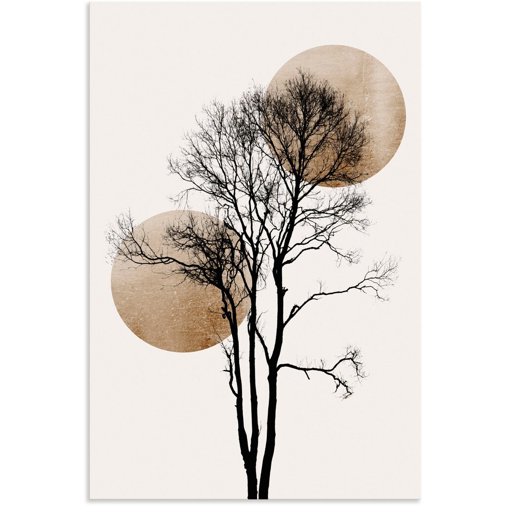 Wohnen Wohnaccessoires Artland Wandbild »Sonne und Mond versteckt«, Baumbilder, (1 St.), in vielen Größen & Produktarten - Alubi