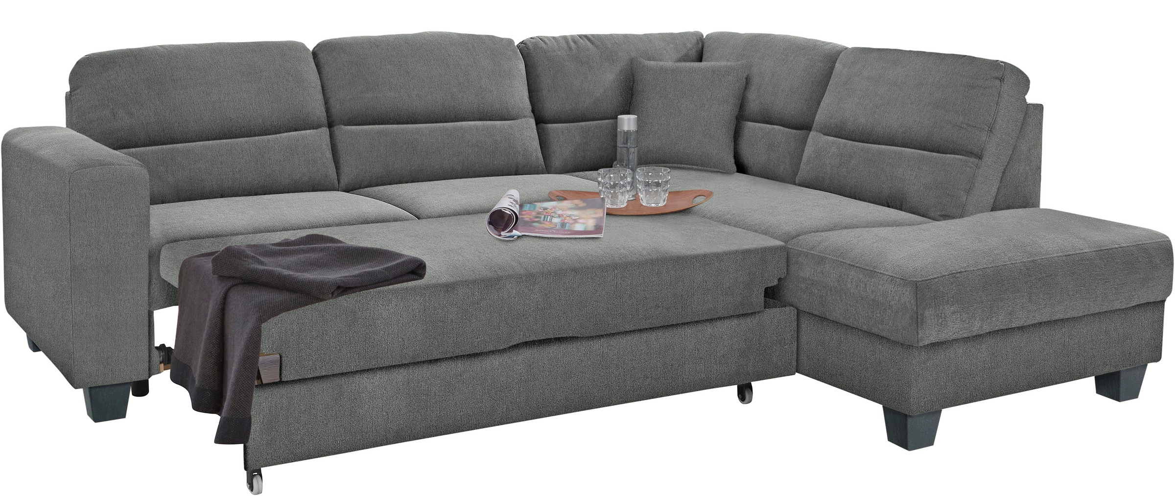 TRENDMANUFAKTUR Ecksofa »Chamber, zeitlos und modern, hoher Sitzkomfort, L-Form«, wahlweise mit Schlaffunktion