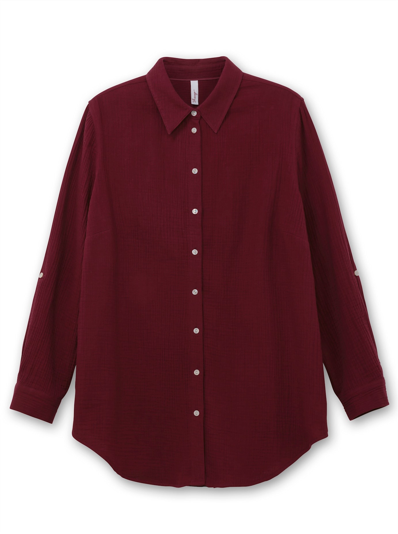 SHEEGO Hemdbluse Damen Weinrot Gr. 58 3