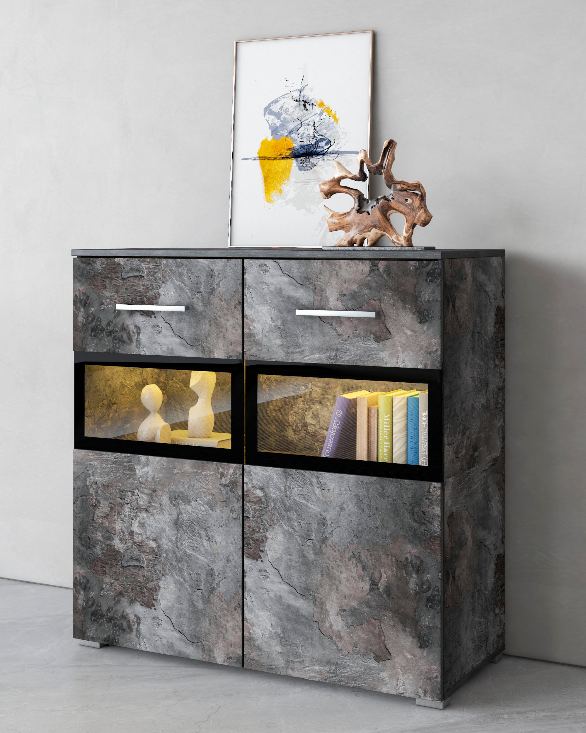 INOSIGN Sideboard "Sarah", Breite 91 cm, Türen mit Glaseinsatz