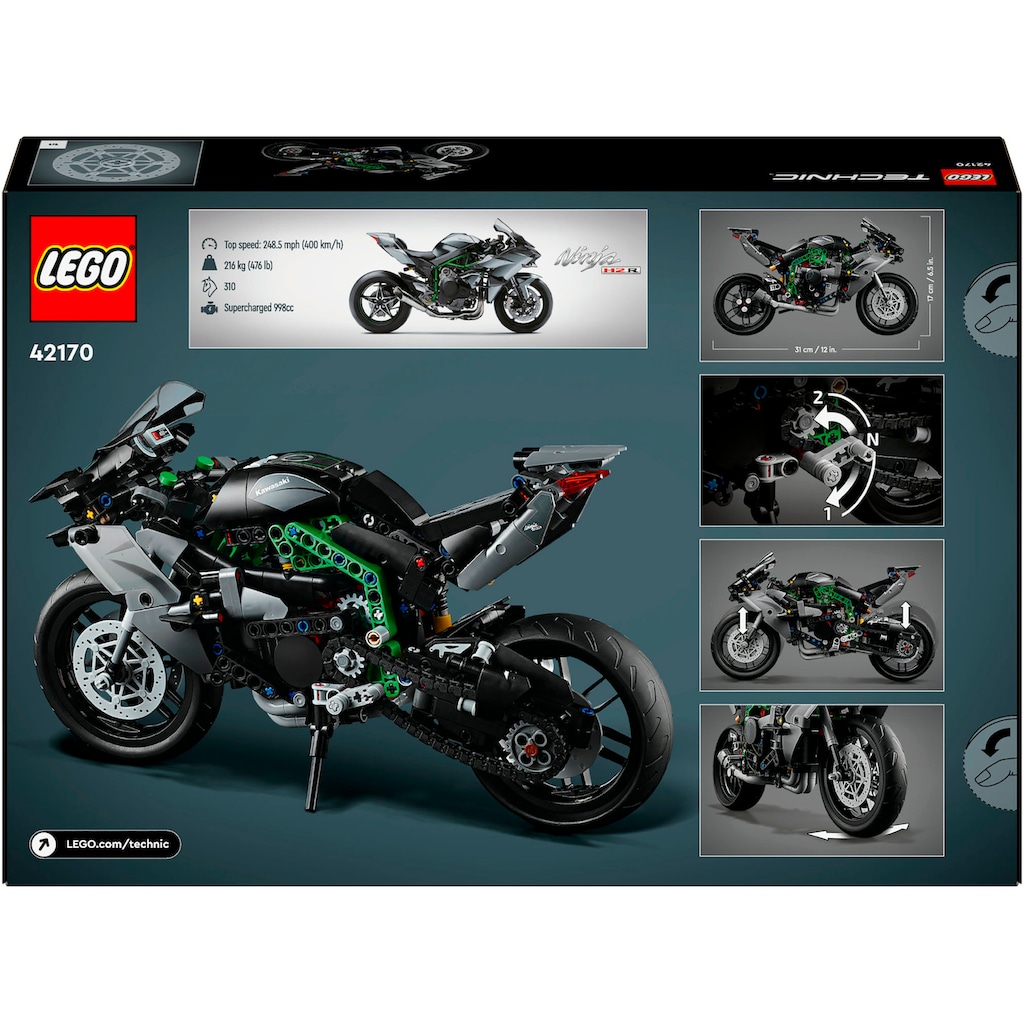 LEGO® Konstruktionsspielsteine »Kawasaki Ninja H2R Motorrad (42170), LEGO® Technic«, (643 St.), Made in Europe