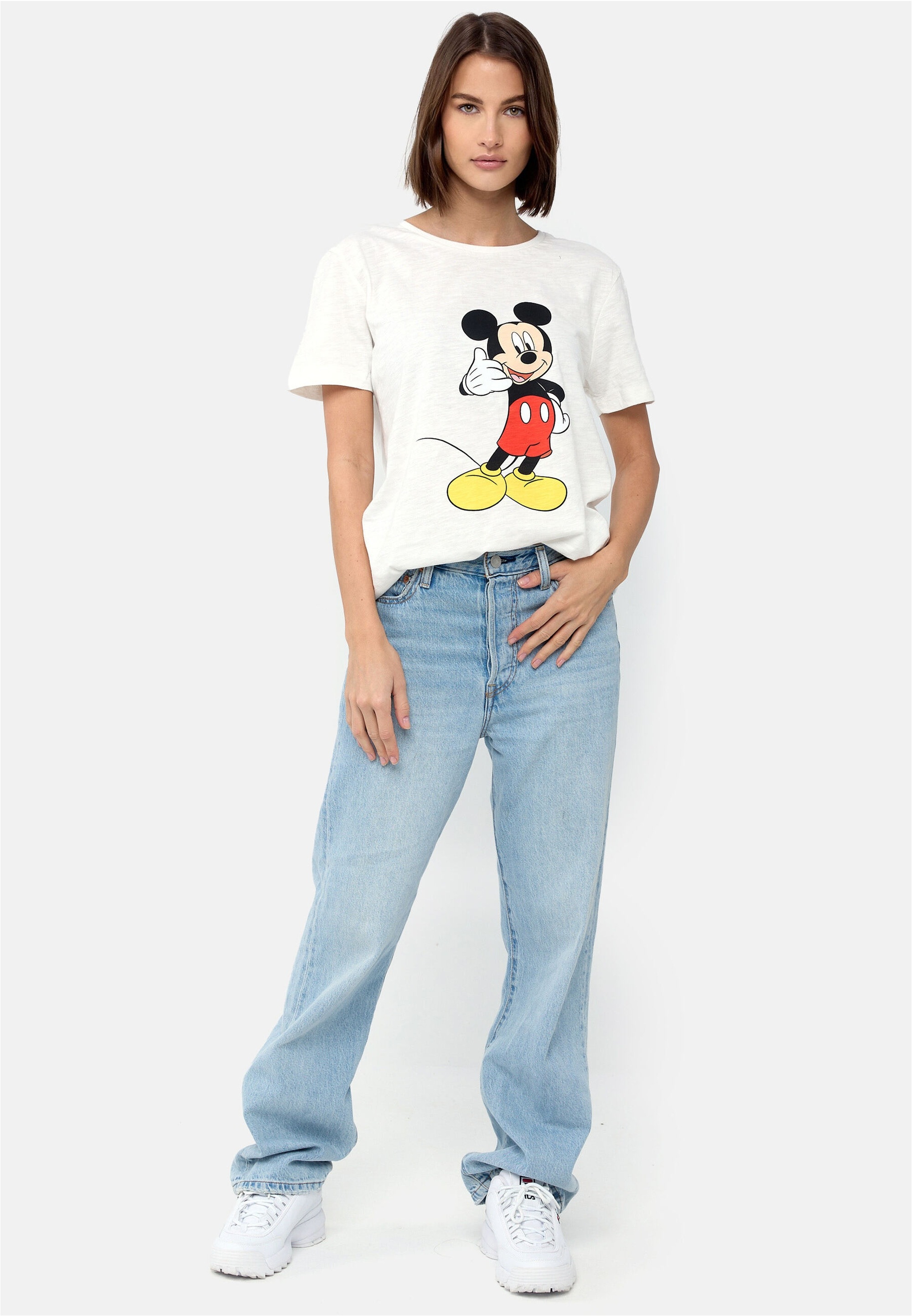 Recovered T-Shirt »Mickey Mouse Phone«, (1 tlg.), mit niedlichem Frontprint