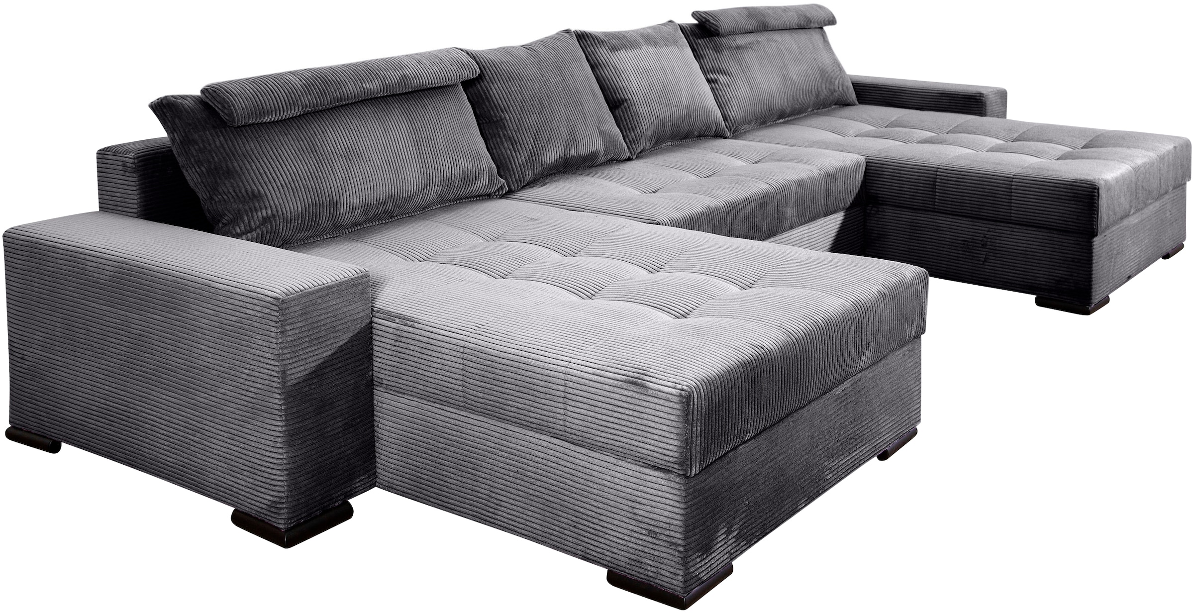 COLLECTION AB Wohnlandschaft »XXXL-Josy Relax U-Form Breite 352 cm, mit 2 gleich großen Recamieren«, inkl. Bettfunktion, Bettkasten, mit 4 Rückenkissen in zwei Größen