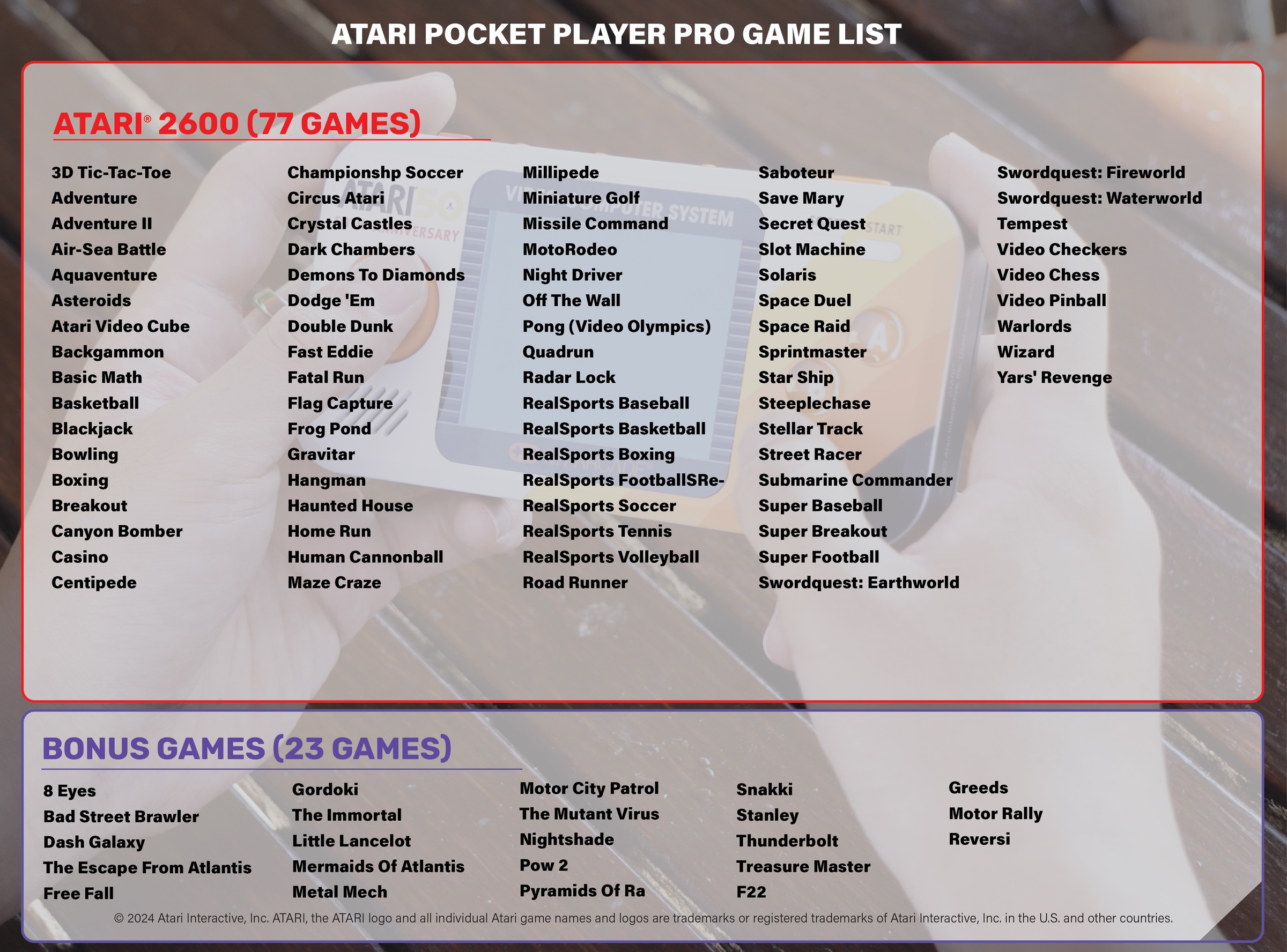 MYARCADE Retro Konsole »ATARI Pocket Player Pro«
