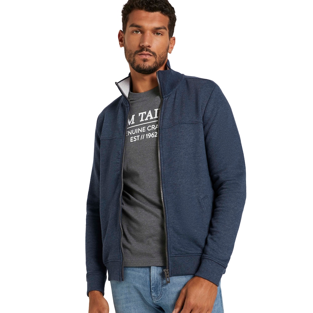 TOM TAILOR Sweatjacke, mit halswärmendem Stehkragen