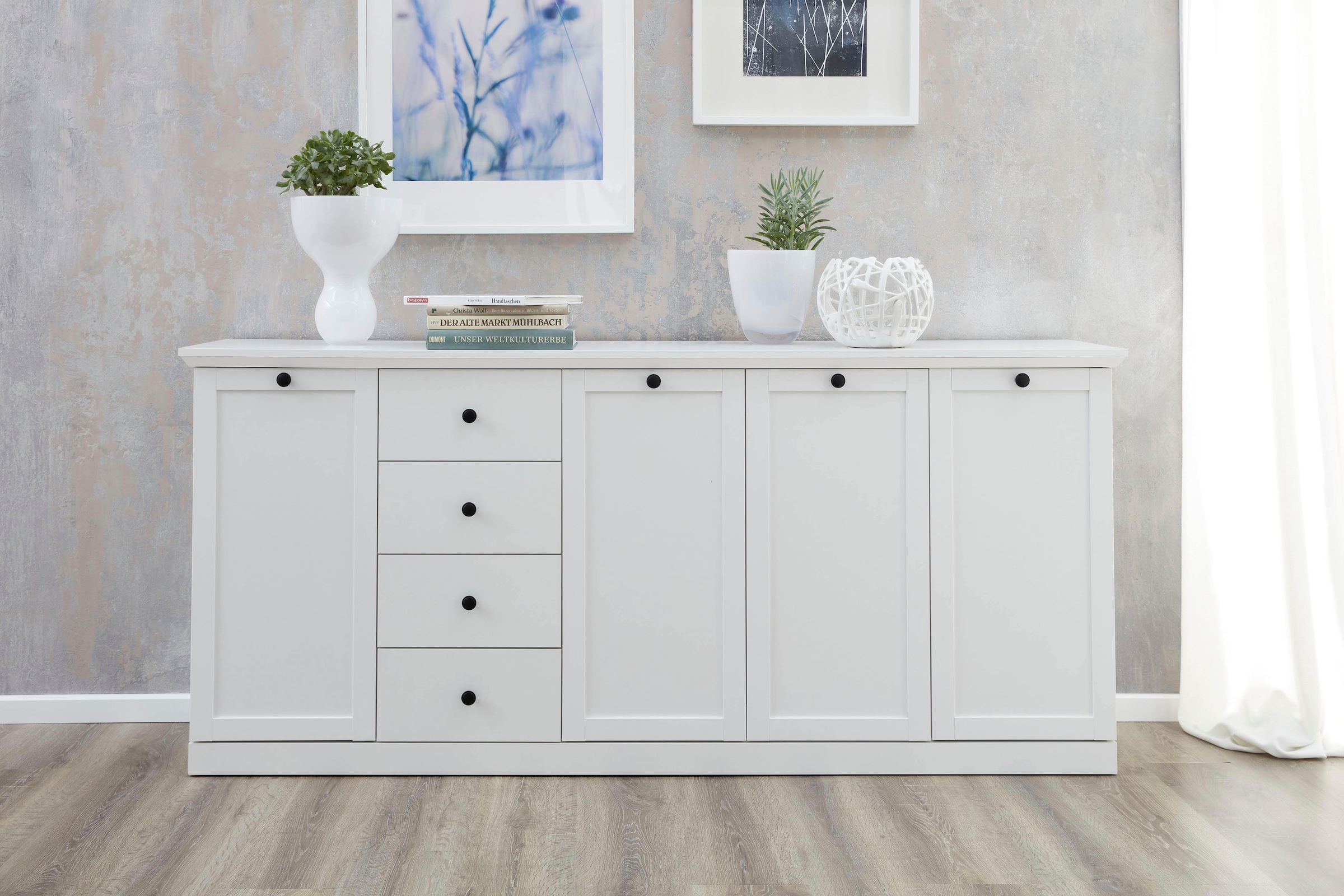 Home affaire Sideboard »Örebro« Kommode, zeitloser Landhausstil, mit Vollauszug