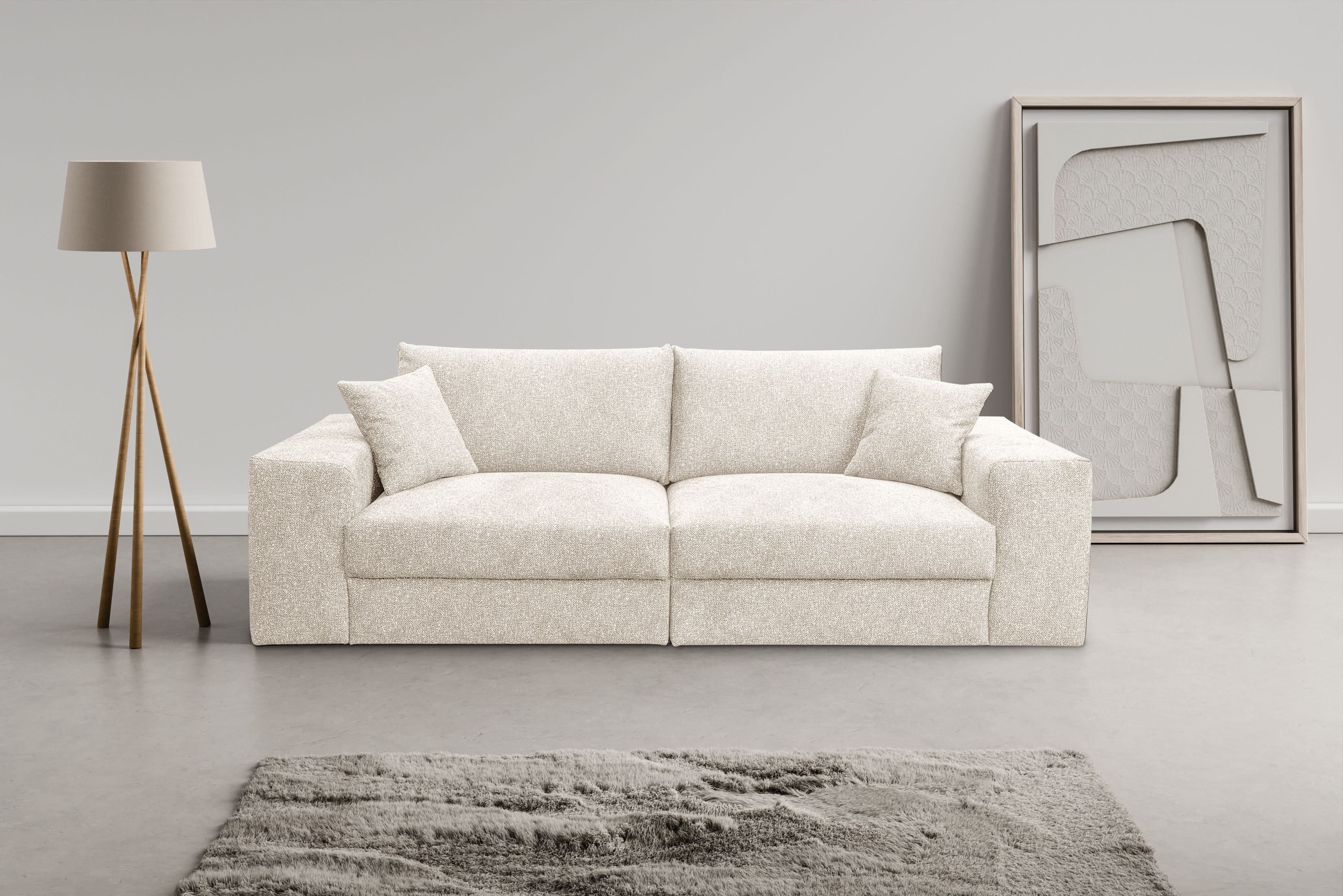 WERK2 Big-Sofa "Rozzana 246 cm Mega Sofa mit viel Platz modern und bequem" Plüsch