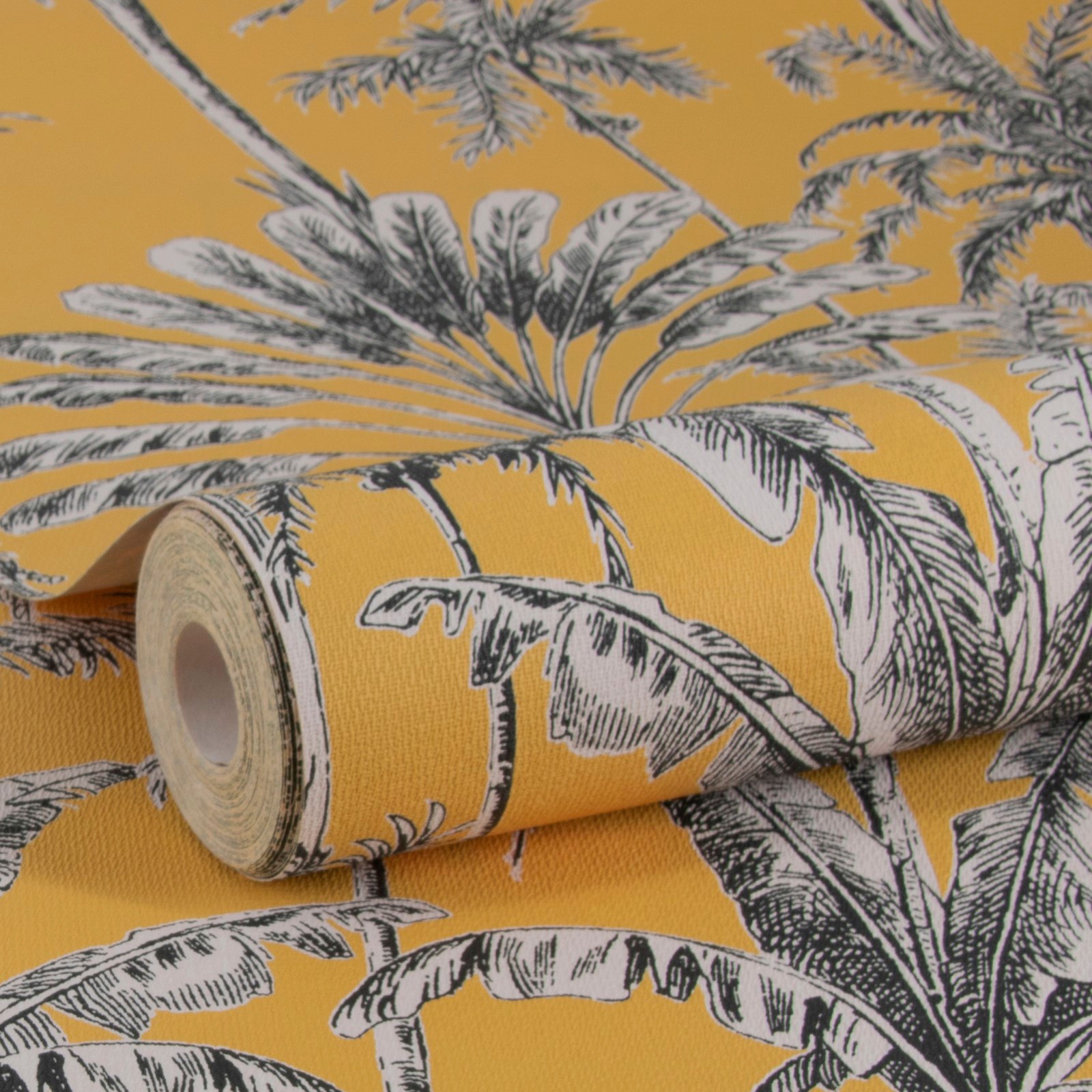 WOW Vliestapete »Vintage palm Ocker«, FSC® zertifiziert, mit lebhaftem Druck, 10 Meter Länge