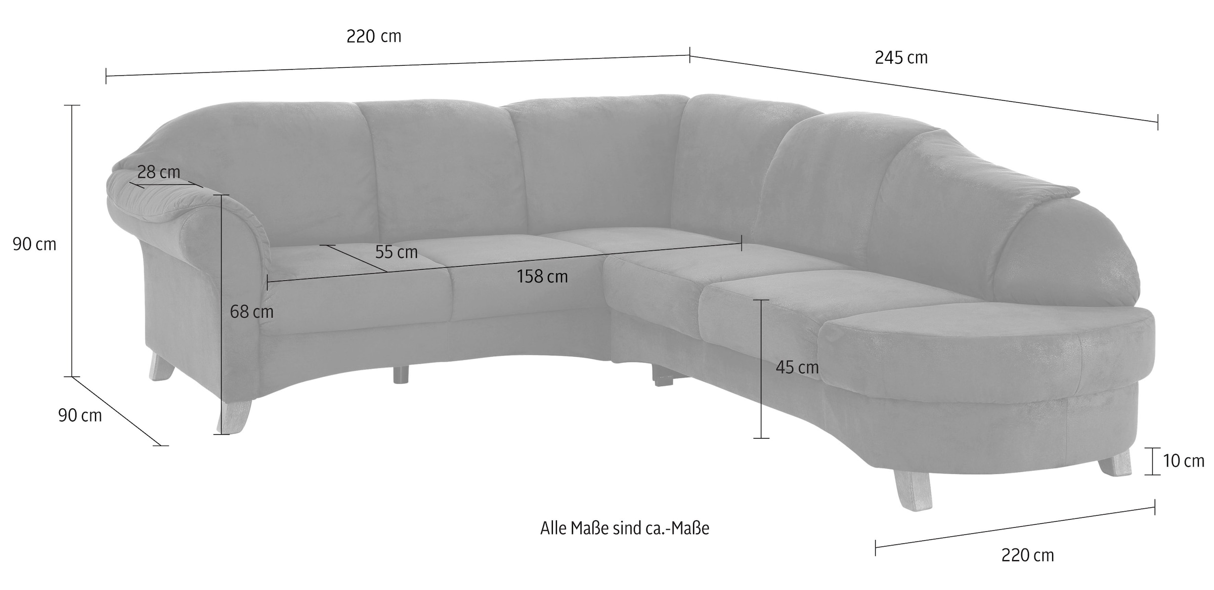 Home affaire Ecksofa »Mayfair L-Form«, mit Federkern