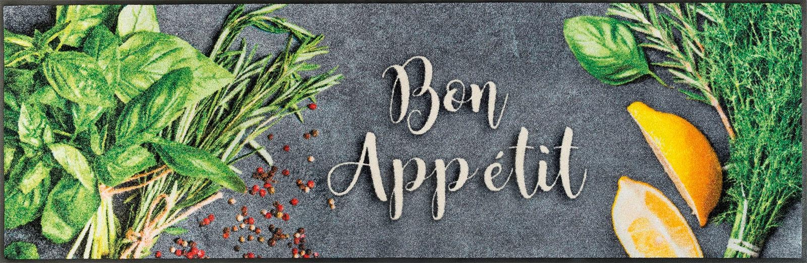wash+dry by Kleen-Tex Küchenläufer "Bon Appetit" rechteckig 7 mm Höhe Motiv Kräuter, rutschhemmend, waschbar, Küche