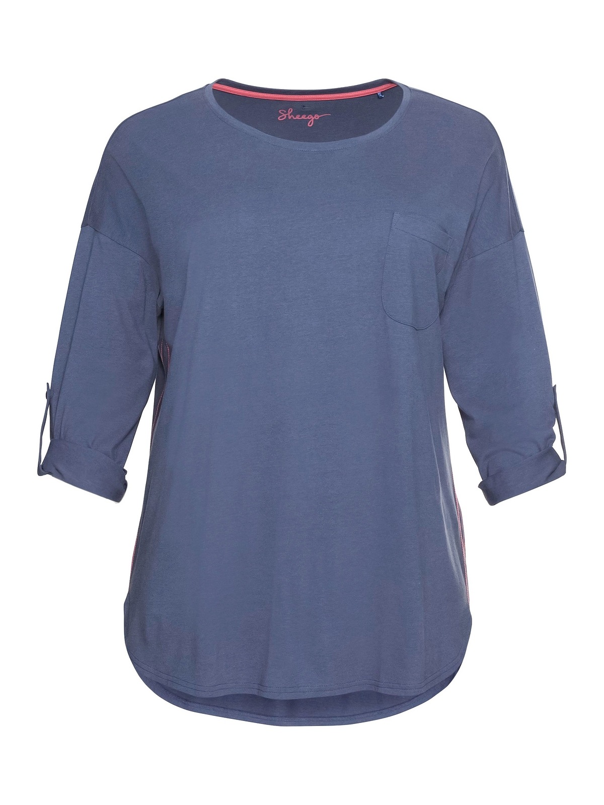 Sheego Langarmshirt »Große Größen«, mit Krempelärmel, hinten länger  geschnitten für kaufen | BAUR