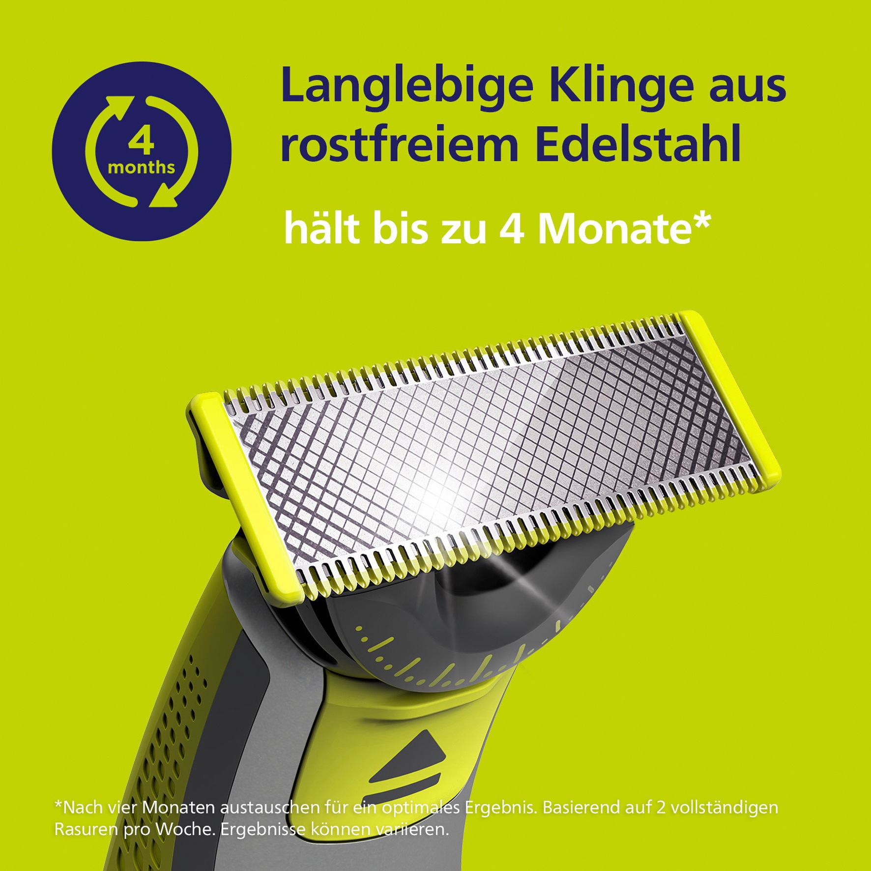 Philips Ersatzscherteile »OneBlade 360«, (4 St.), nass und trocken einsetzbar, hält bis zu 4 Monate