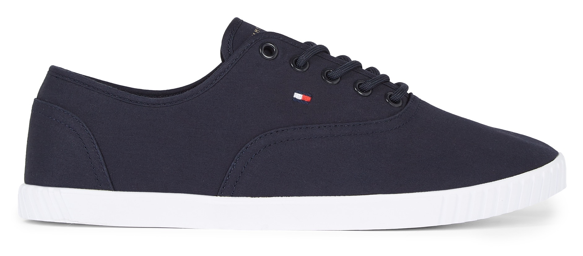 Tommy Hilfiger Sneaker »CANVAS LACE UP SNEAKER«, in schmaler Form, Freizeitschuh, Halbschuh, Schnürschuh