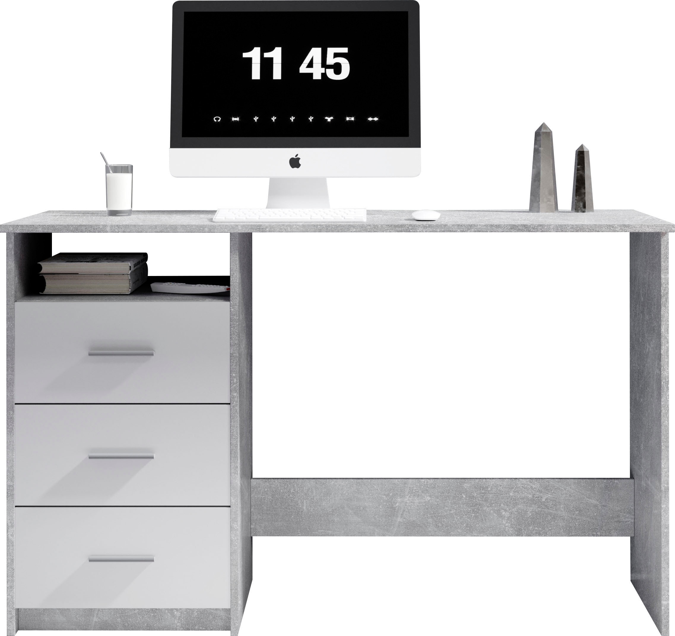 BEGA OFFICE Schreibtisch »Adria, Computertisch,«, Schubkästen rechts oder links montierbar, Breite 123 cm