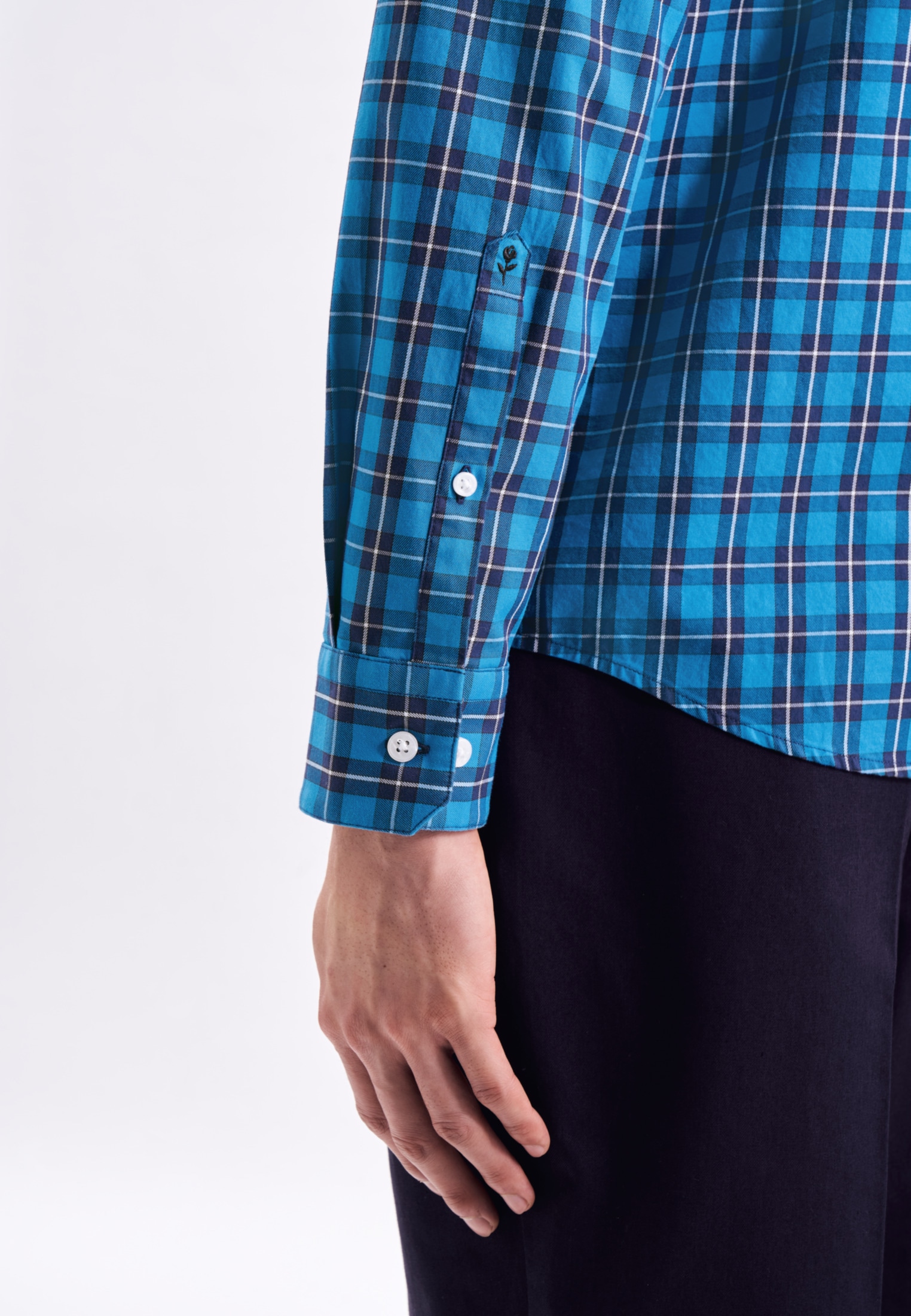 seidensticker Businesshemd »Schwarze Rose«, Regular Langarm Button-Down-Kragen Karo