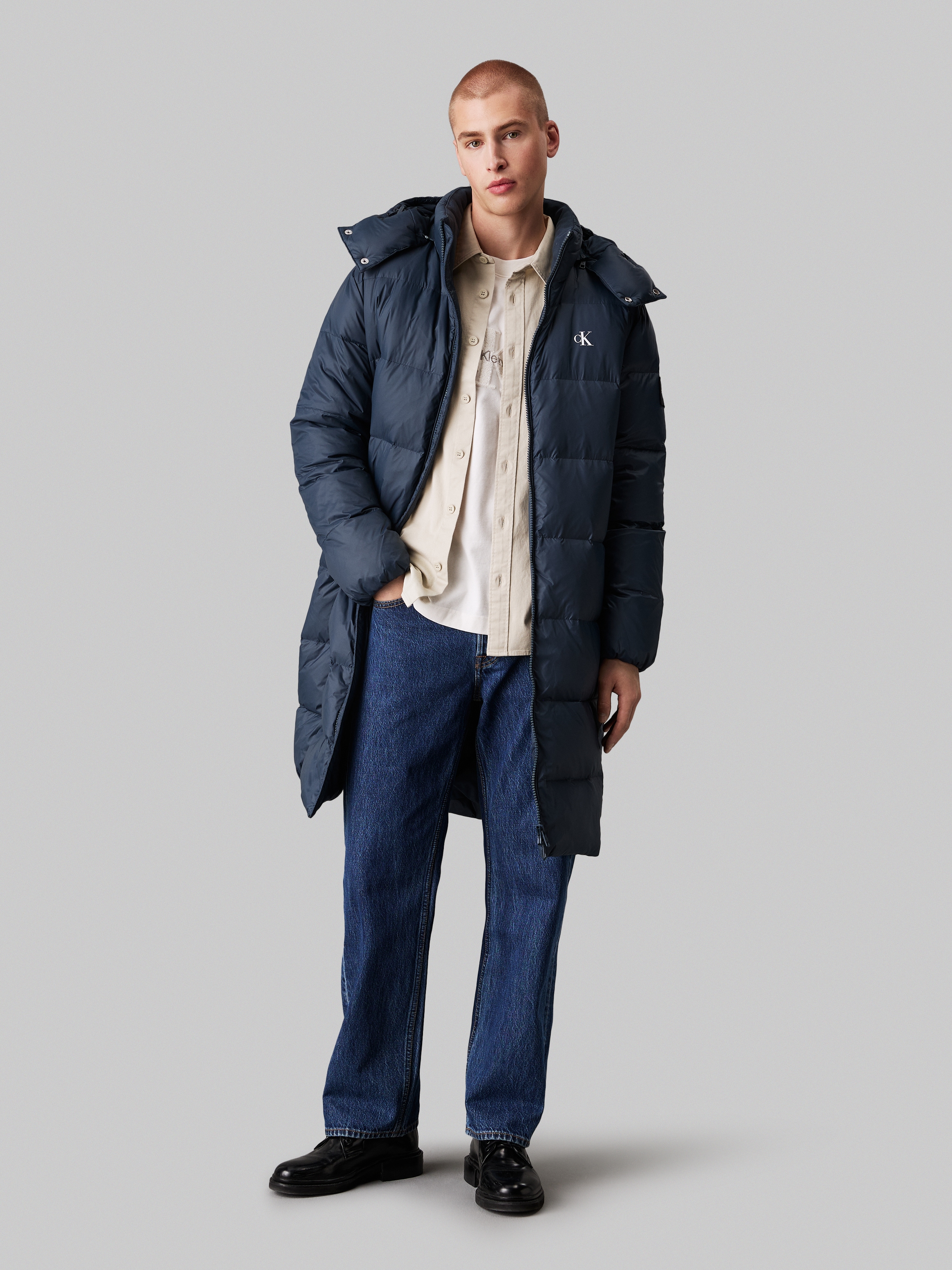 Calvin Klein Jeans Langjacke »ESSENTIALS DOWN LONG PARKA«, mit Kapuze, mit Logodruck