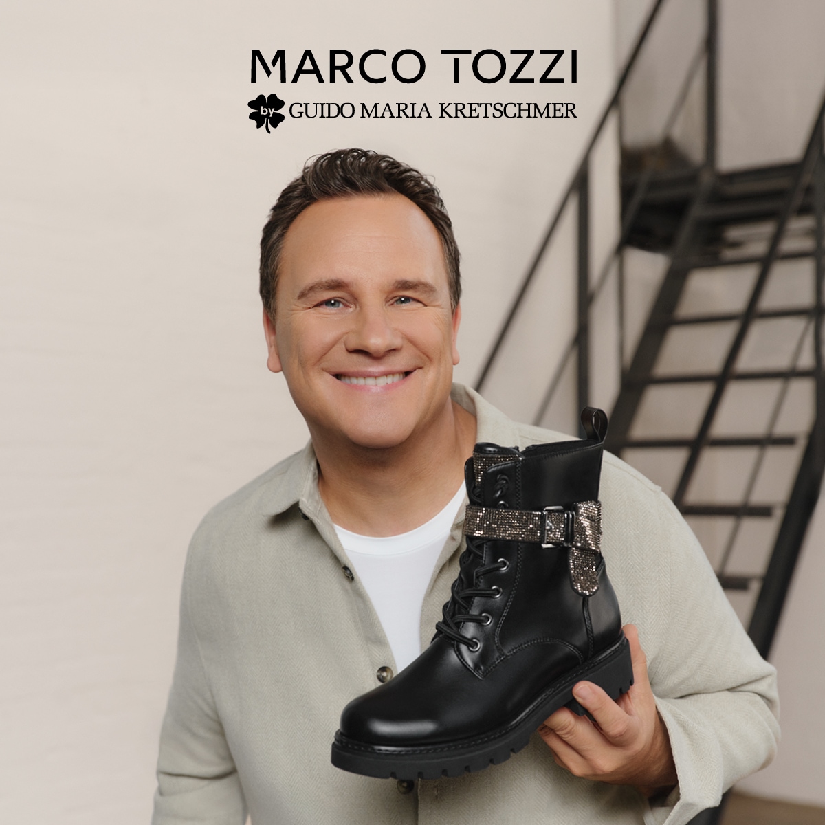 Thumbnail - MARCO TOZZI by GMK Schnürstiefelette, Blockabsatz, Schnürboots, Zierriemen mit Strasssteinen besetzt