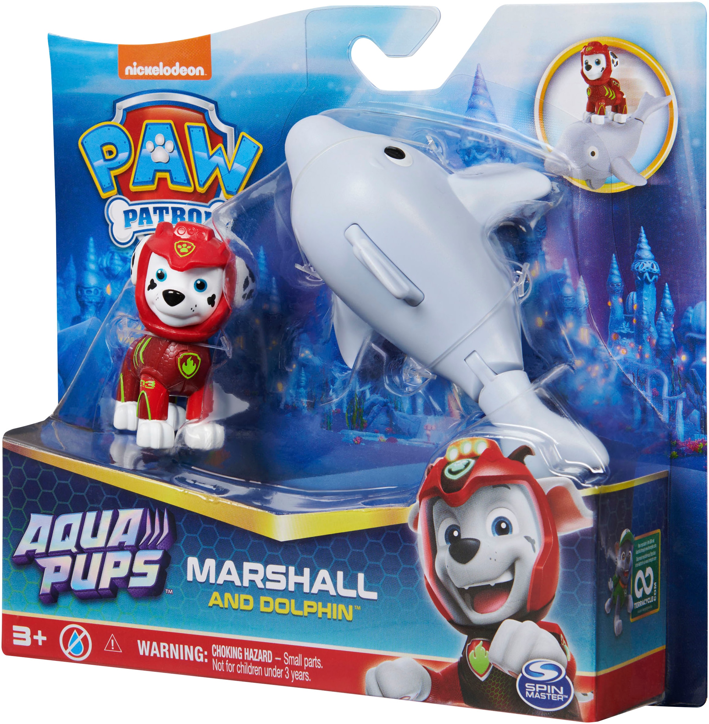 Spin Master Spielfigur »Paw Patrol - Aqua Pups - Hero Pups Solid Marshall«, (Set)