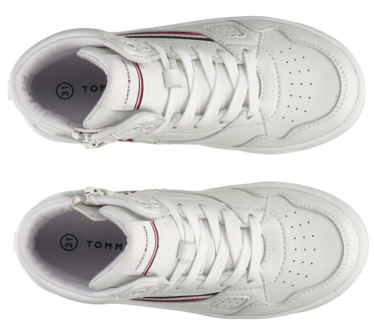 Tommy Hilfiger mit ▷ SNEAKER«, Logofarben TOP HIGH in LACE-UP Textilband | Sneaker BAUR »STRIPES für