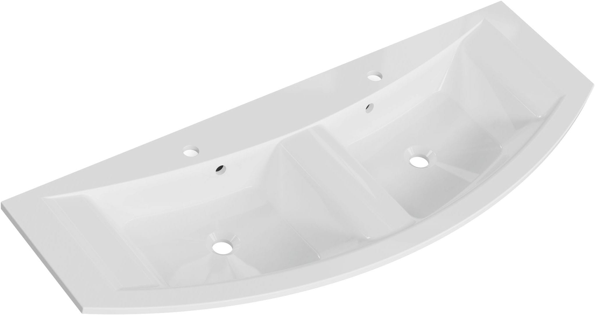 Saphir Waschtisch »Serie 7045 Mineralmarmor-Waschtisch und Unterschrank, 131 cm breit«, Doppel-Waschplatz mit 4 Schubladen, Badmöbel Set mit Waschtisch