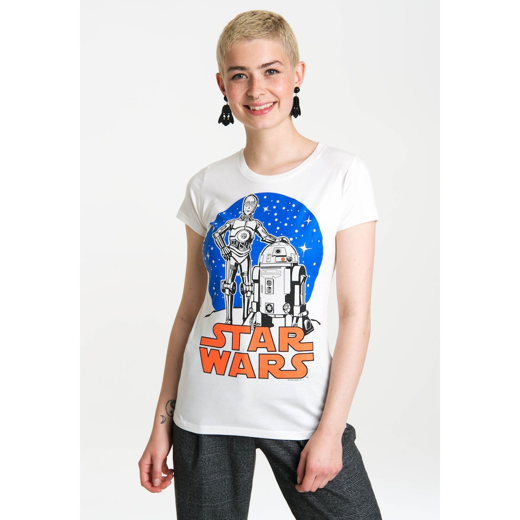 Damenmode Shirts & Sweatshirts LOGOSHIRT T-Shirt »Star Wars Droids«, mit coolem Retro-Druck bunt
