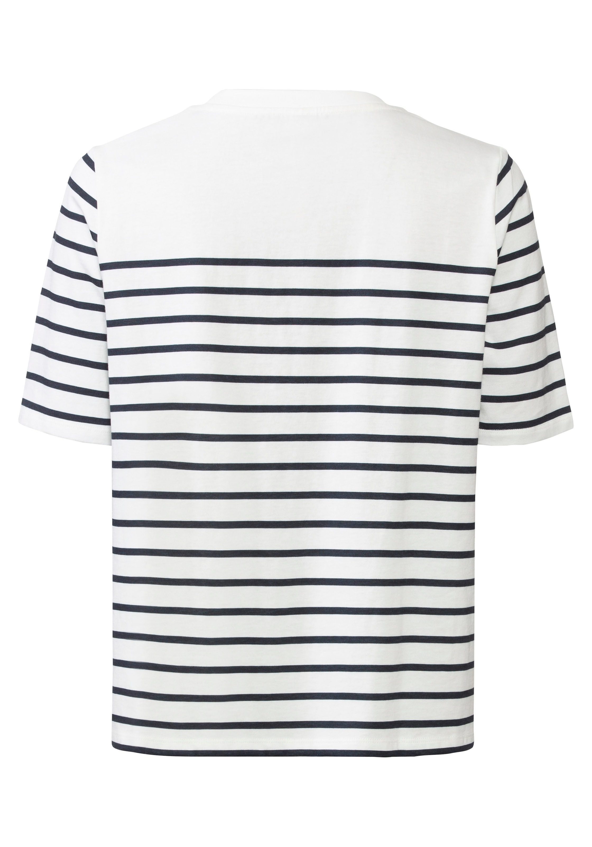 LASCANA T-Shirt, mit Streifen, Kurzarmshirt aus Baumwolle, schlanke Optik, Basic