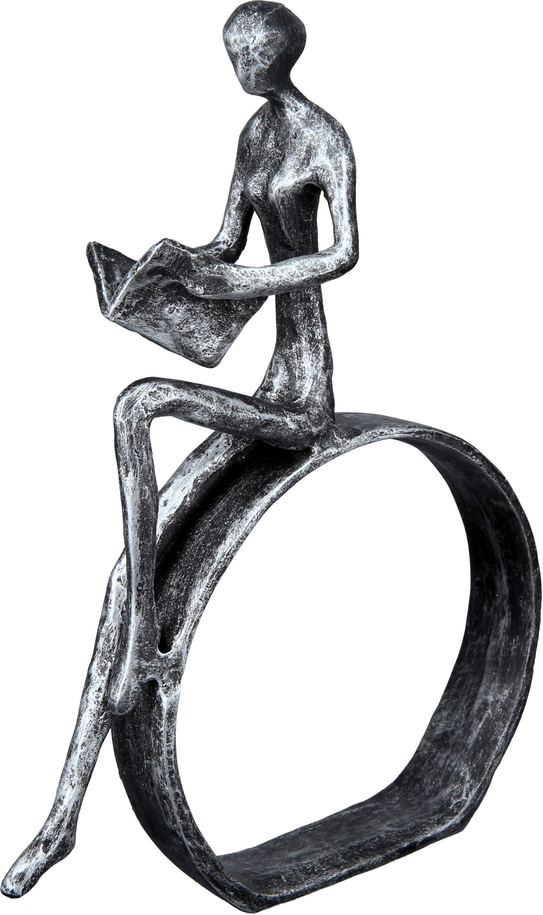 Casablanca Dekofigur cm, Höhe by Leserin, Gilde 19 Dekoobjekt, aus silber«, Metall, Skulptur Wohnzimmer BAUR »Design kaufen antikfinish |