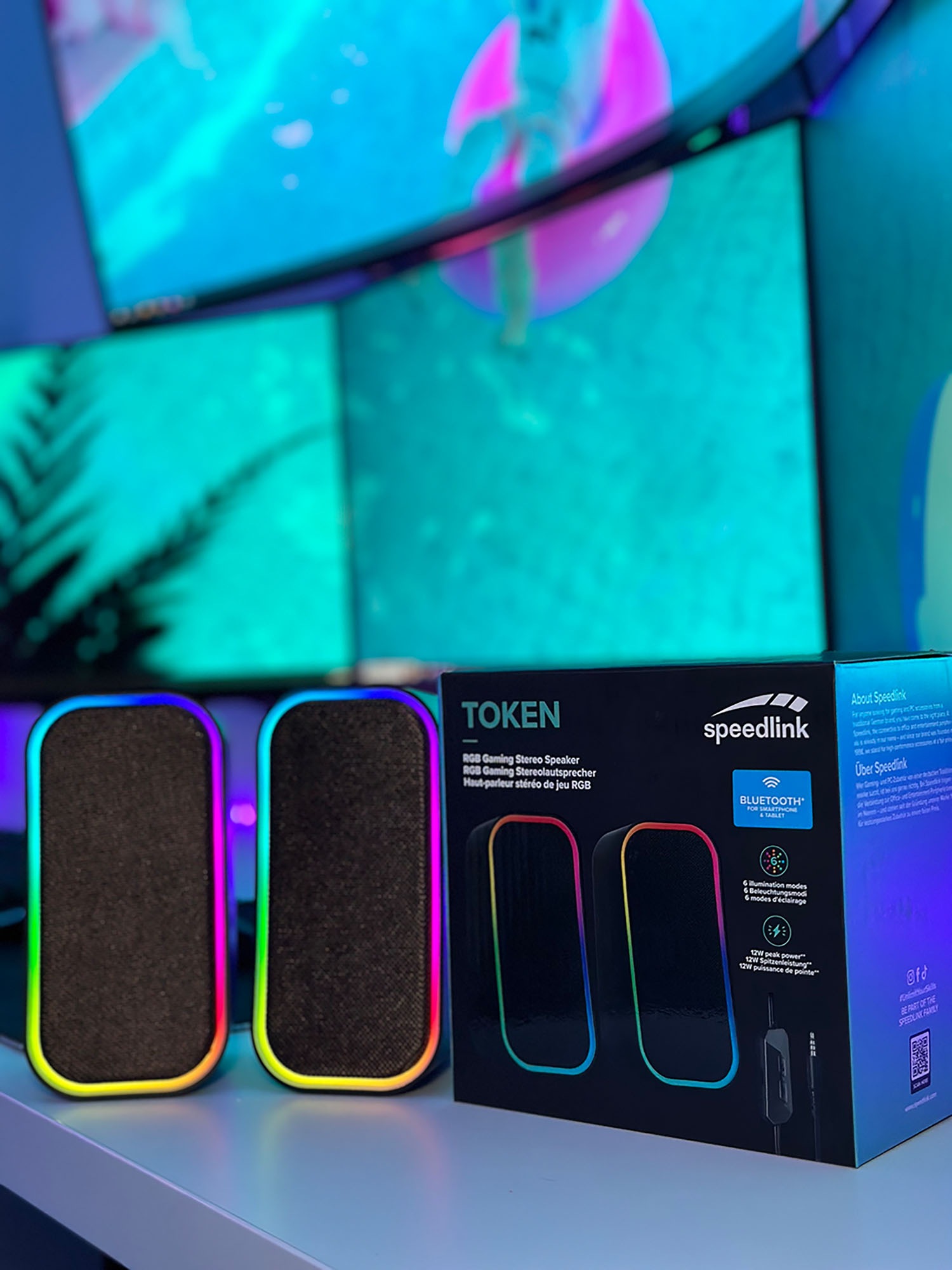 Speedlink PC-Lautsprecher »TOKEN Bluetooth RGB Gaming«, 3,5mm AUX Klinke oder Bluetooth Verbindung