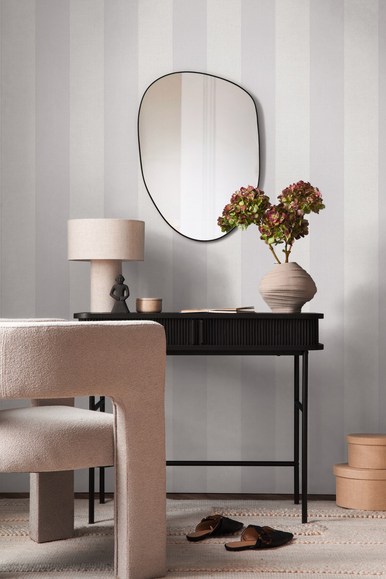 A.S. Création Vliestapete »Pure Elegance Streifen Tapete Mustertapete Landhaus Landhaus«, matt, Vliestapete gestreift für Schlafzimmer Küche Wohnzimmer Streifen Flur