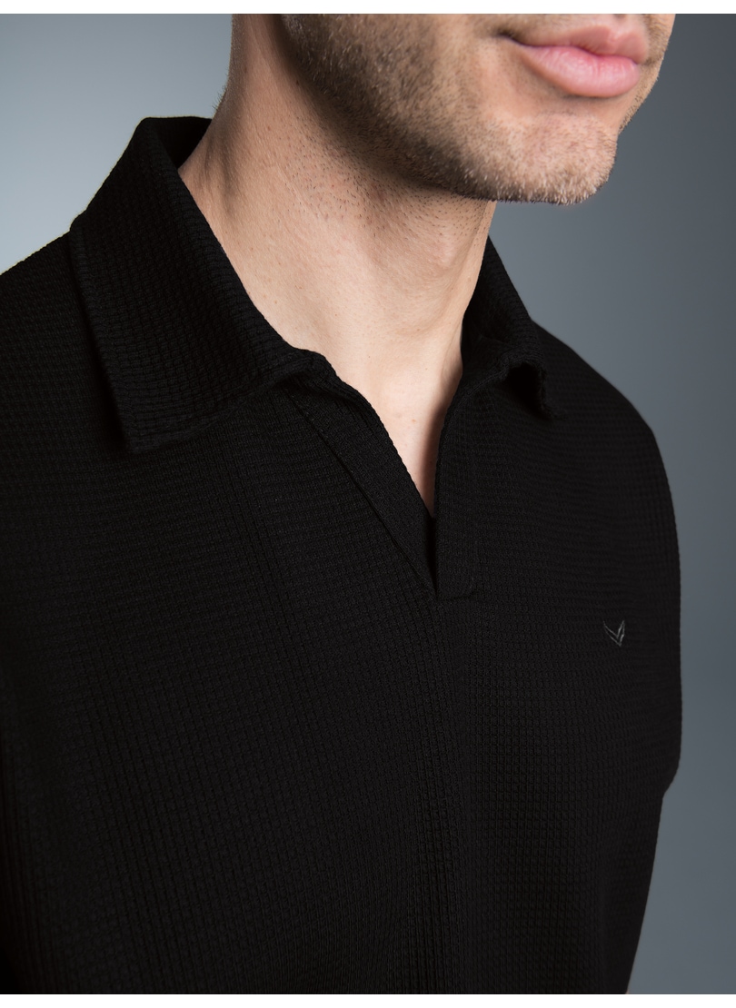 Trigema Poloshirt »TRIGEMA Oversized Poloshirt ohne Knopfleiste in Waffeloptik« 1 Stk. tlg.