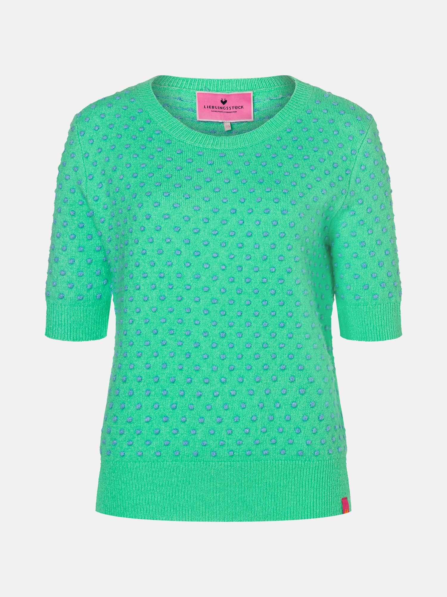 Lieblingsstück Rundhalspullover »TanjaL« mit kurzen Ärmeln, gepunktet