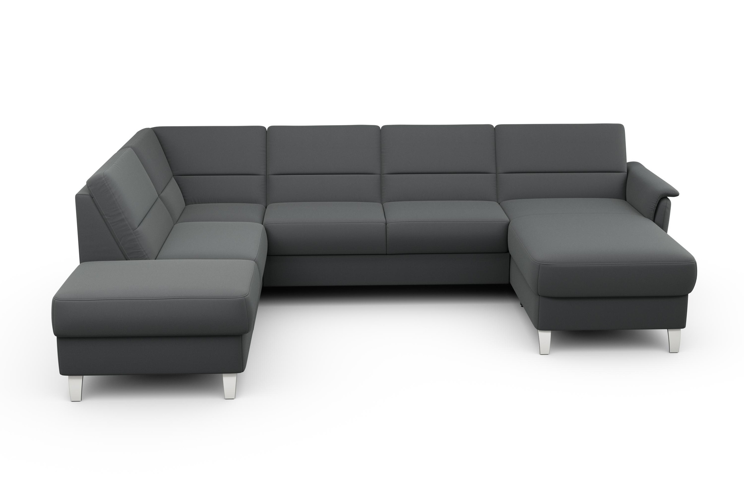 Wohnlandschaft SIT & MORE "Palmera U-Form, B: 308 cm", grau (anthrazit), B:308cm H:89cm T:212cm, 100% Polyester, Sofas, Wohnlandschaft, optional Bettfunktion & Bettkasten, Federkern 7