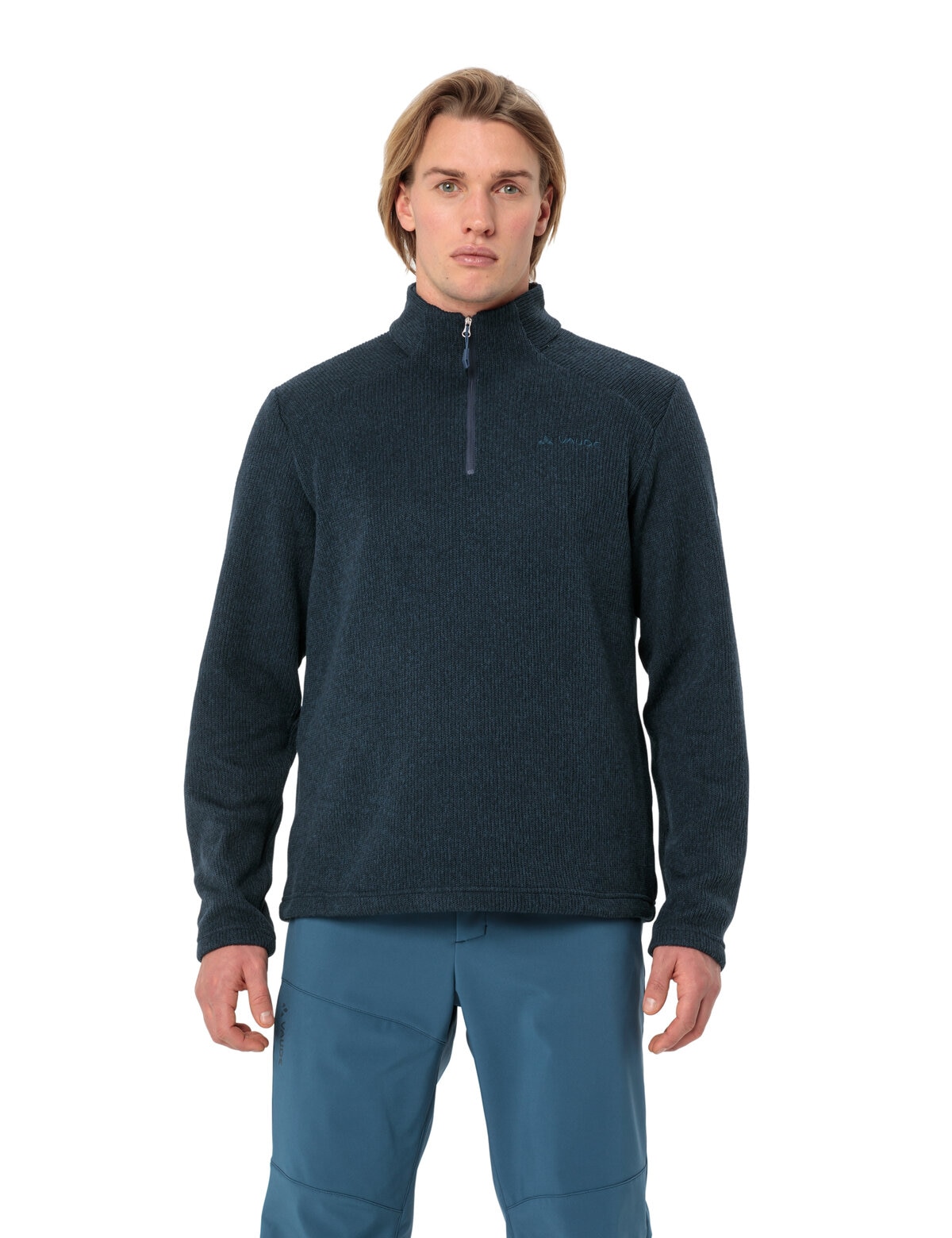 VAUDE Stehkragenpullover "MENS TESERO PULLOVER II" mit kurzem Reißverschluss, in Strickoptik, für kühle Tage