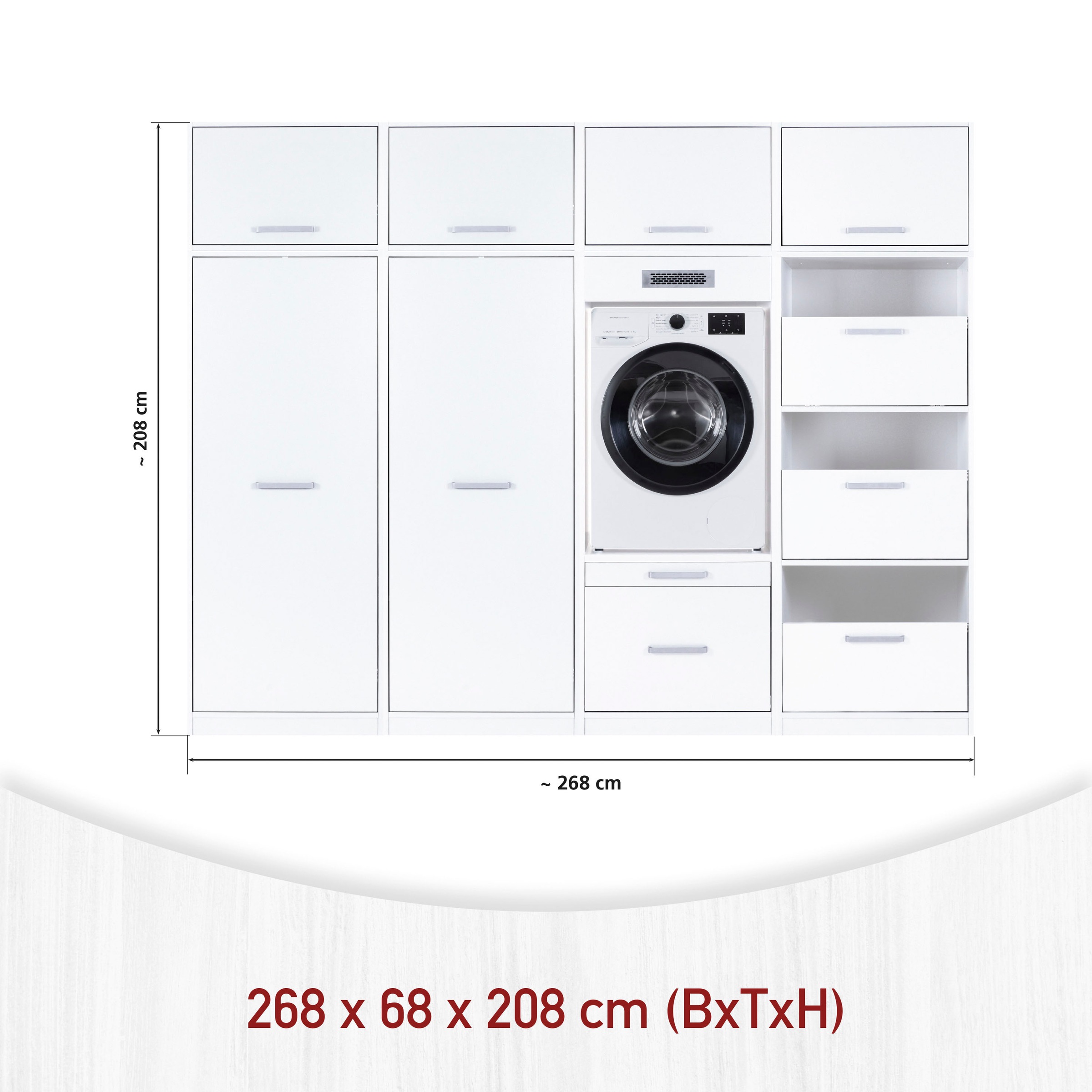 Inter Link Mehrzweckschrank-Set »Norela, Waschmaschinenumbauschrank, Geräteschrank mit Wäscheschrank« 8 Stk. tlg.