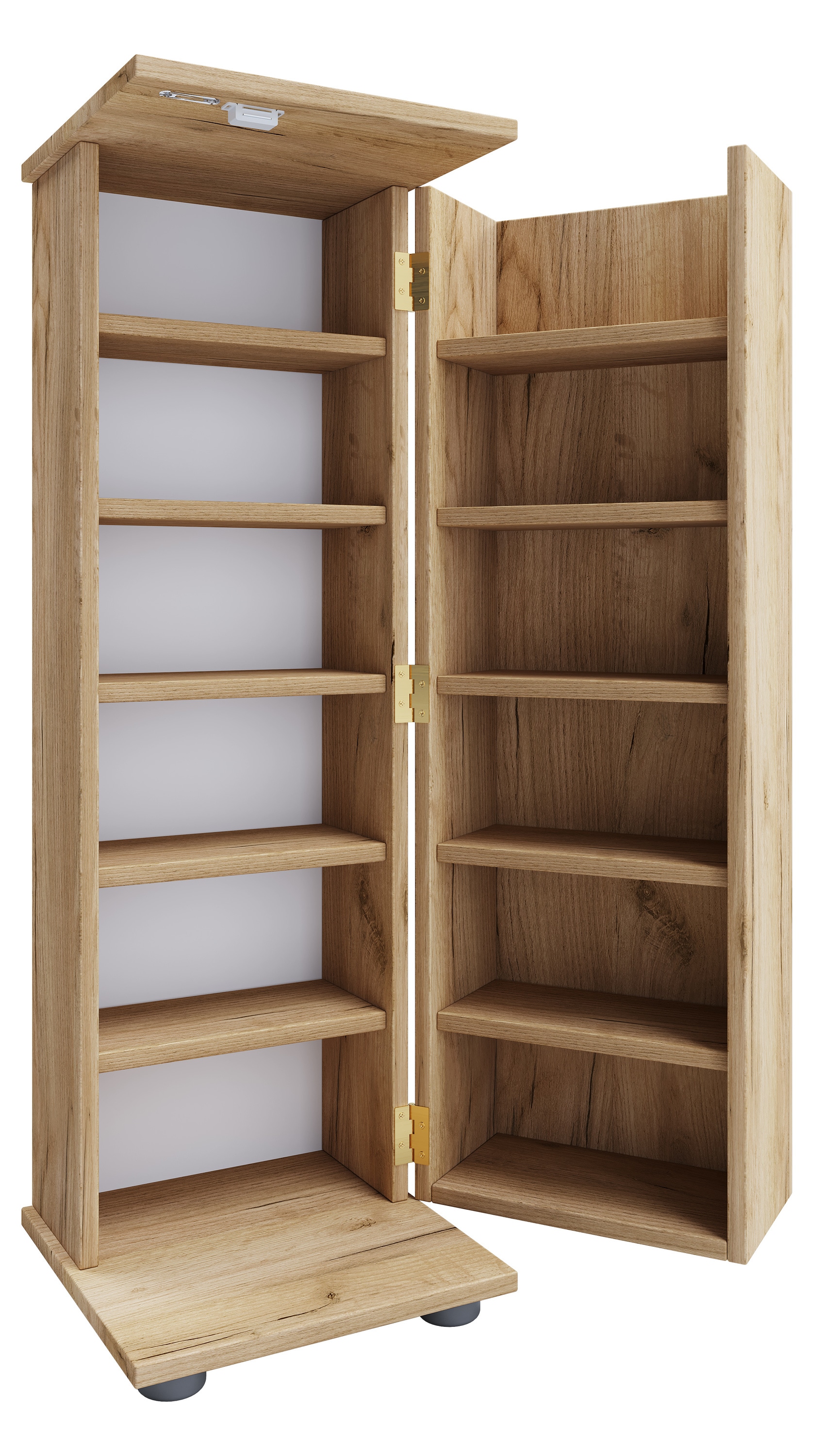 VCM Media-Regal »VCM Holz CD DVD Stand Regal | platzsparender CD Schrank mit abschließbarer Holztür für 300 CDs oder 130 DVDs oder 72-Videos | Maße: H. 93 x B. 31 x T. 31 cm | 10 variable Einlegeböden ¿ Engalo L«
