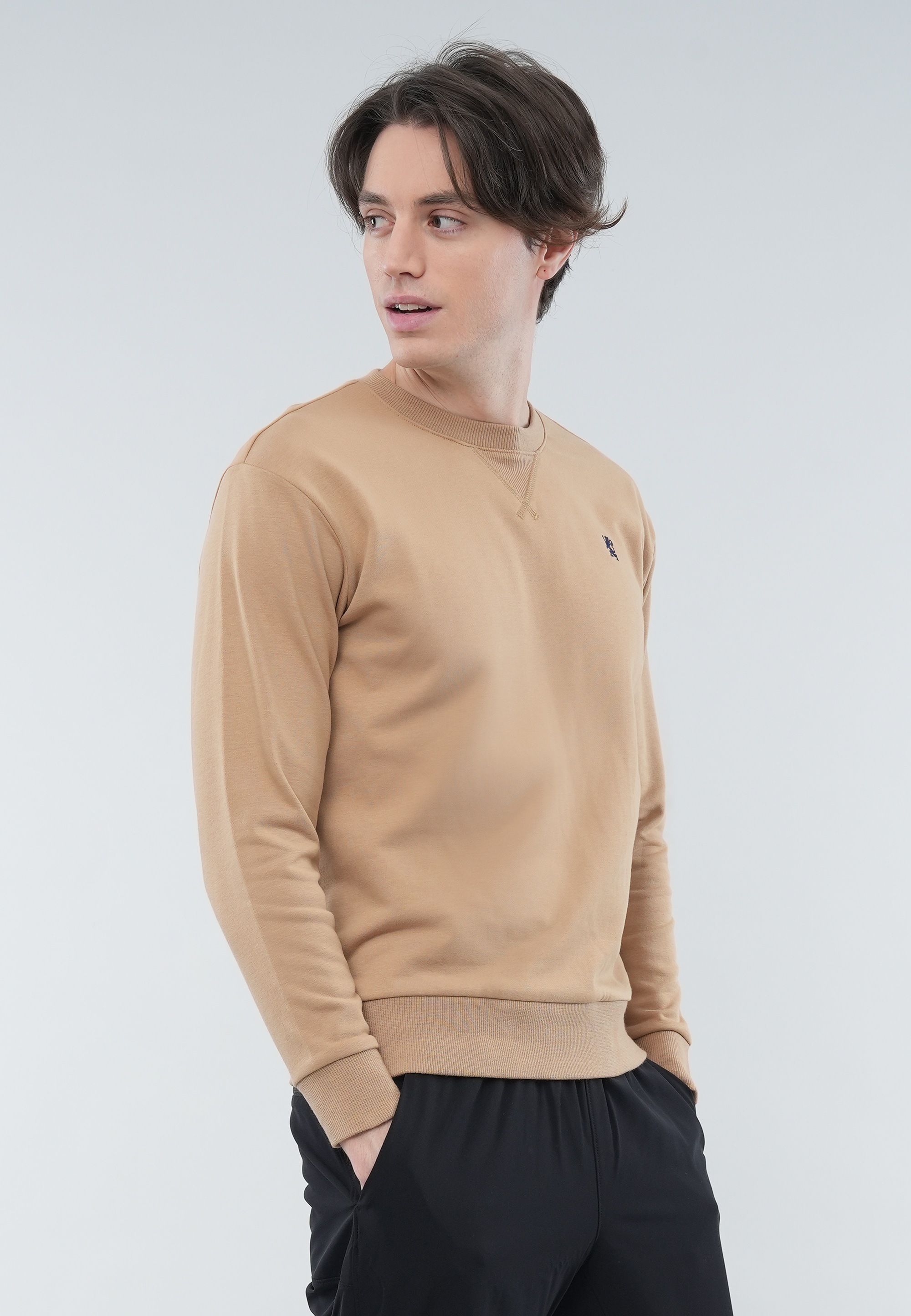 GIORDANO Sweatshirt »Lion Badge«, mit kleiner Löwen-Stickerei